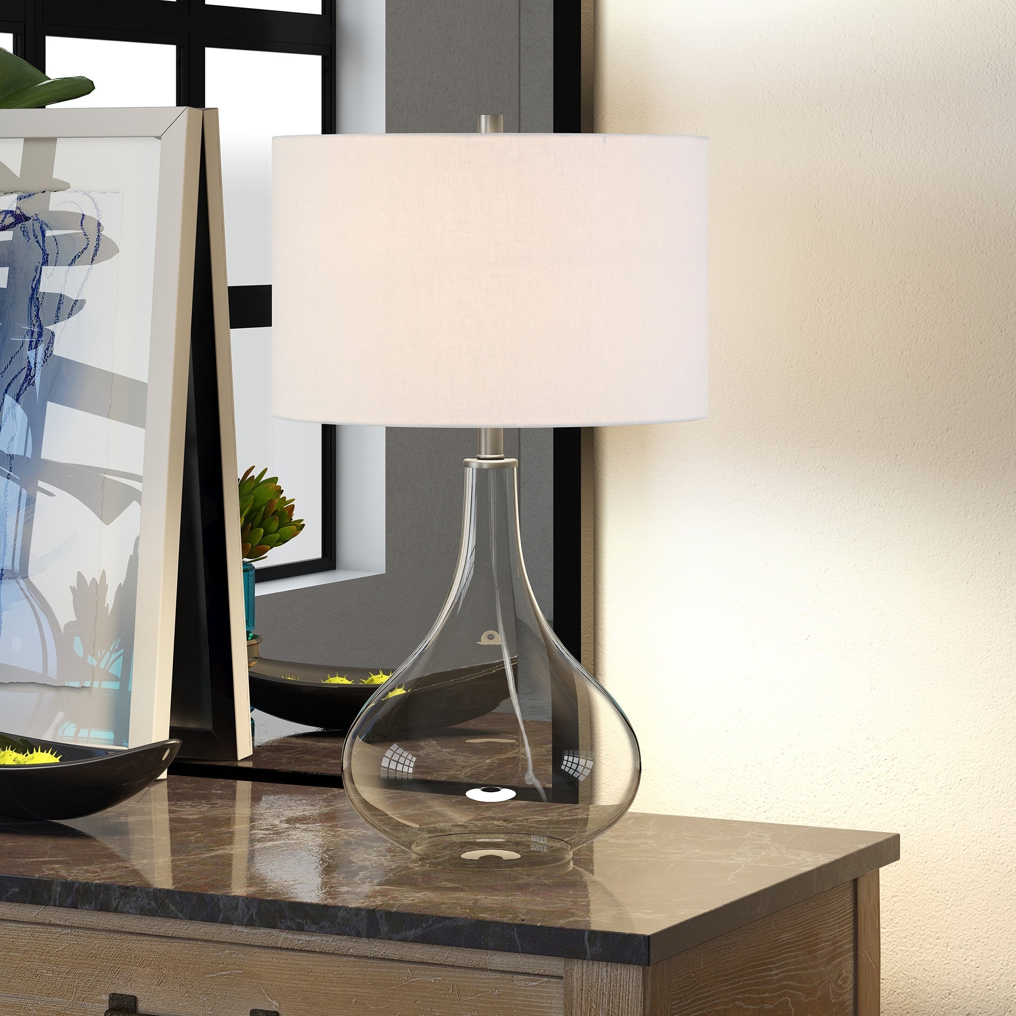 Carson Carrington Sagmyra Clear Glass Table Lamp