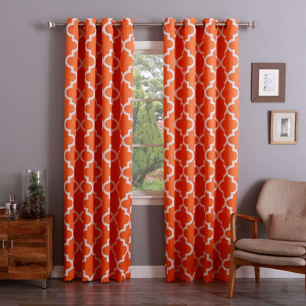 Aurora Home Moroccan Tile Room Darkening Grommet Top 84-inch Curtain Panel Pair - 52 x 84