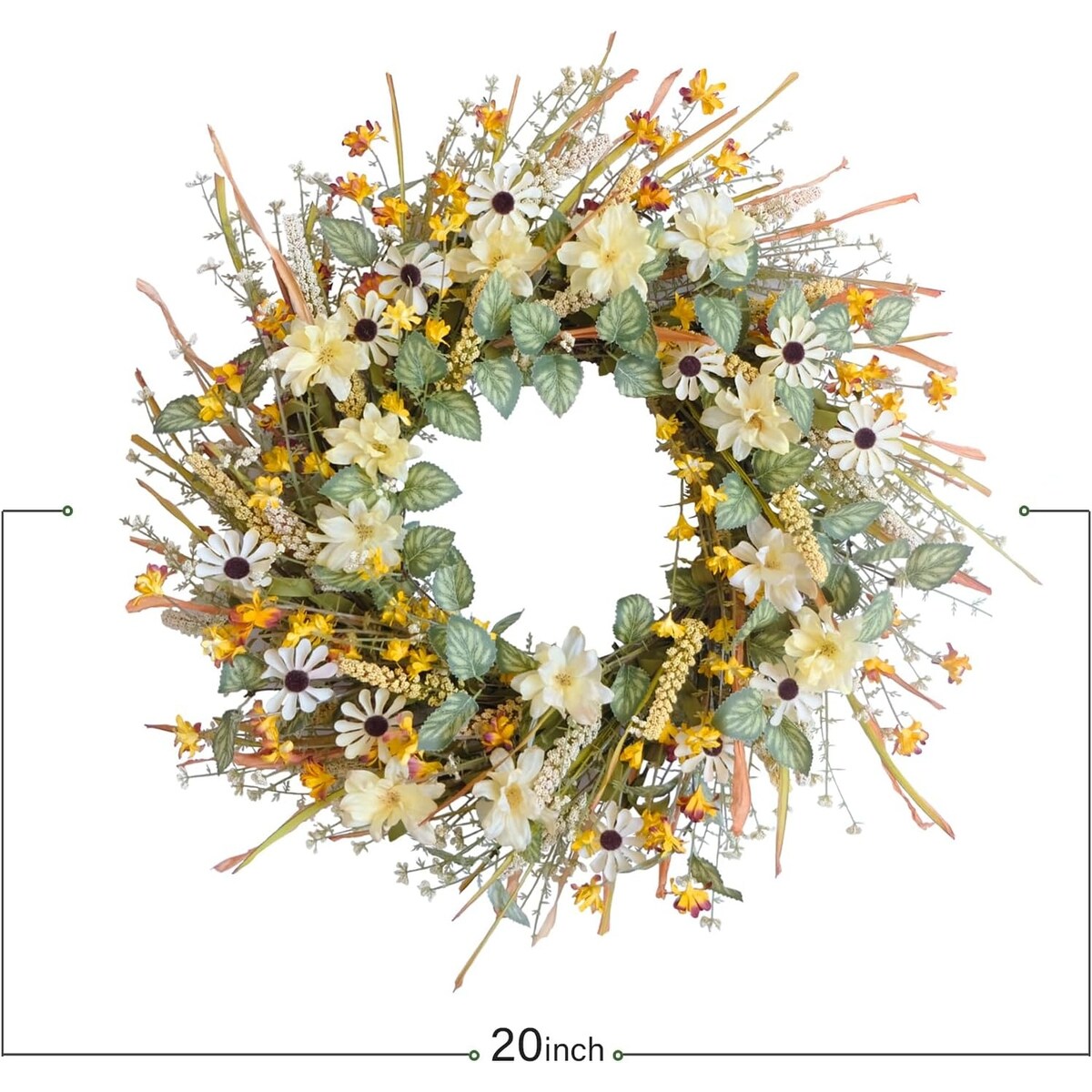 20 Inches Autumn Front Door Wreath