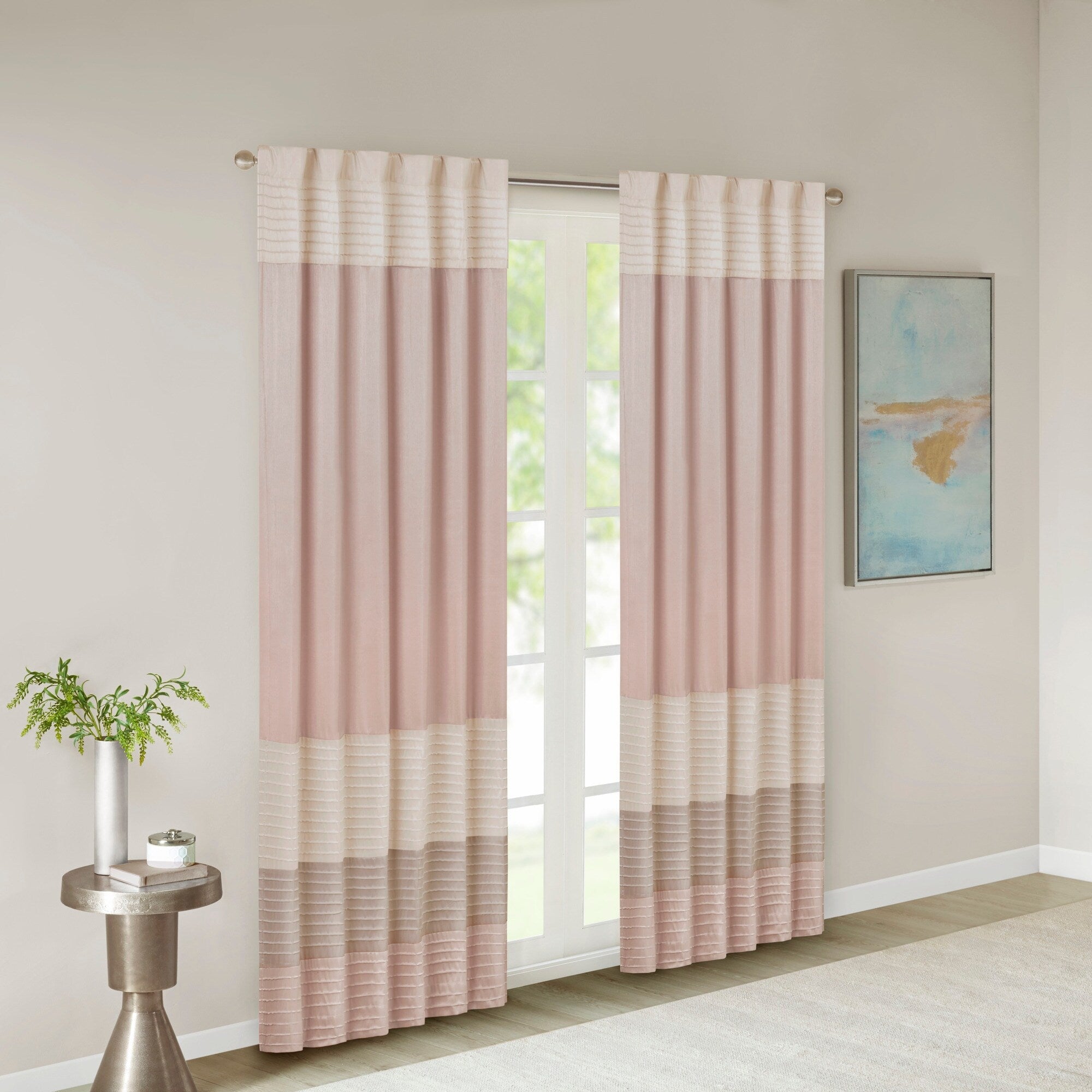 Madison Park Chester Polyoni Pintuck Curtain Panel