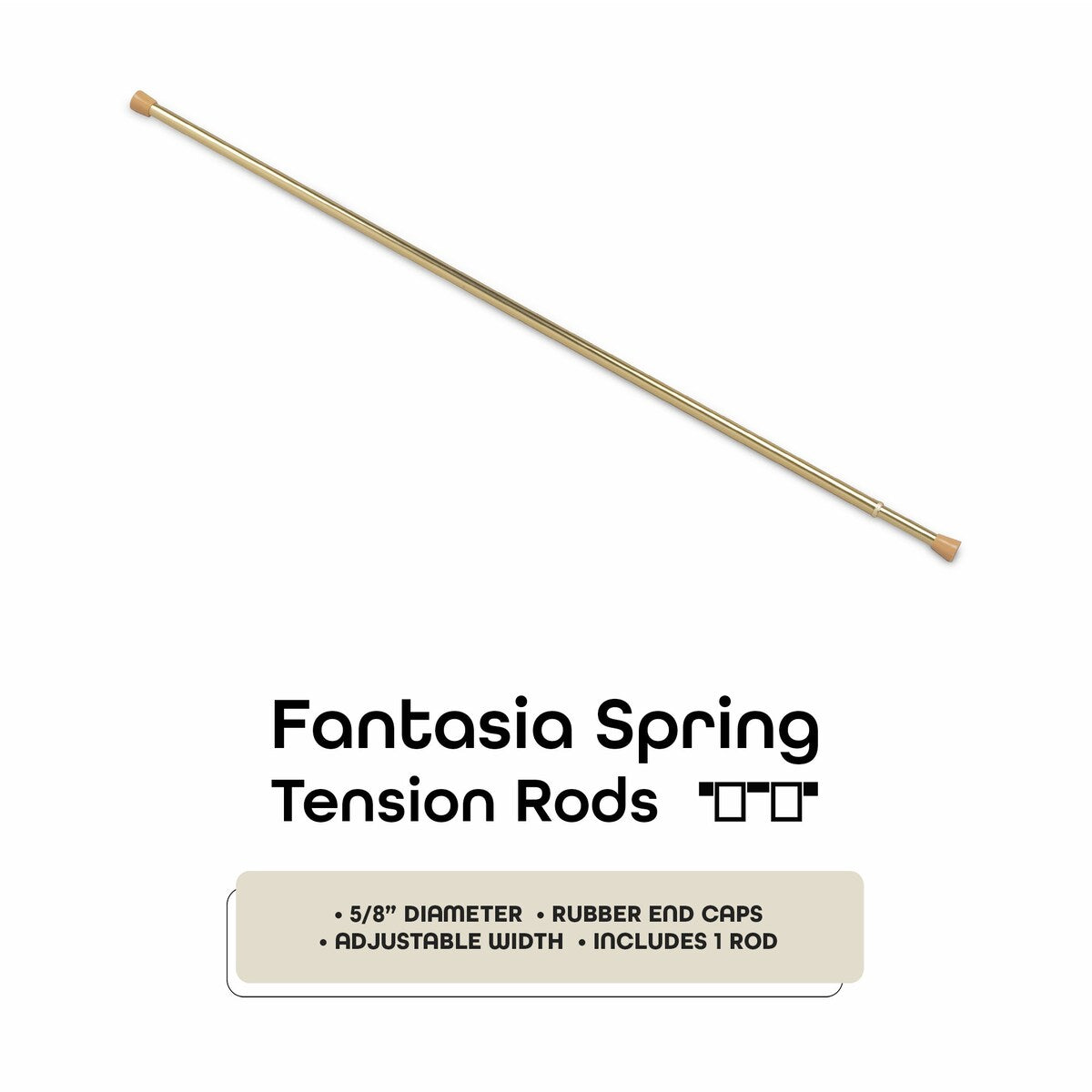 ACHIM Fantasia 5/8 Spring Tension Rod