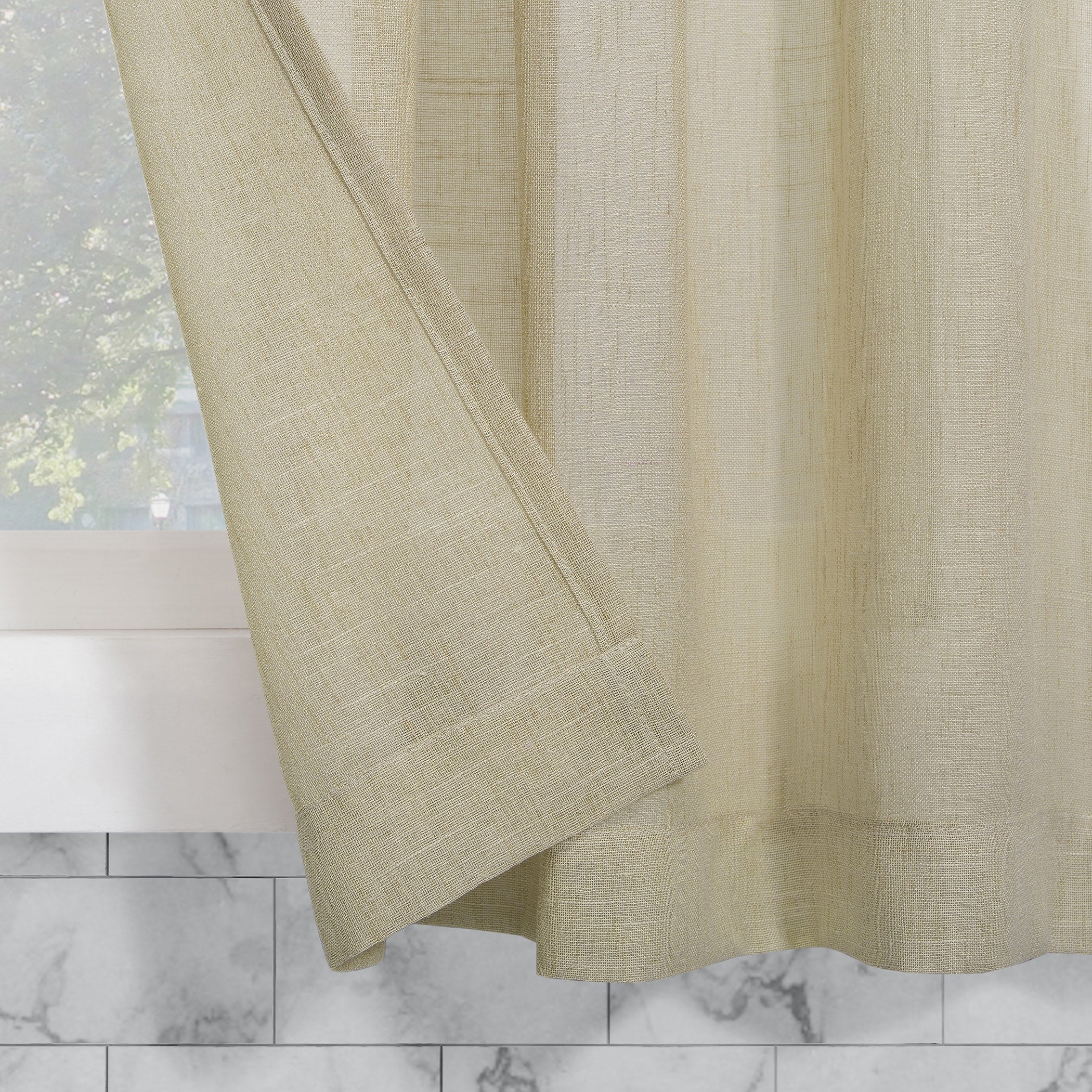 Archaeo Slub Textured Linen Blend Cafe Curtain Pair