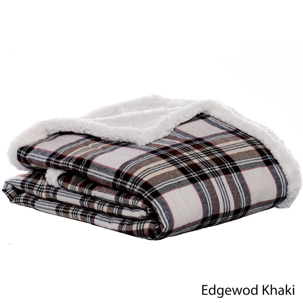 Eddie Bauer Flannel Sherpa Throws