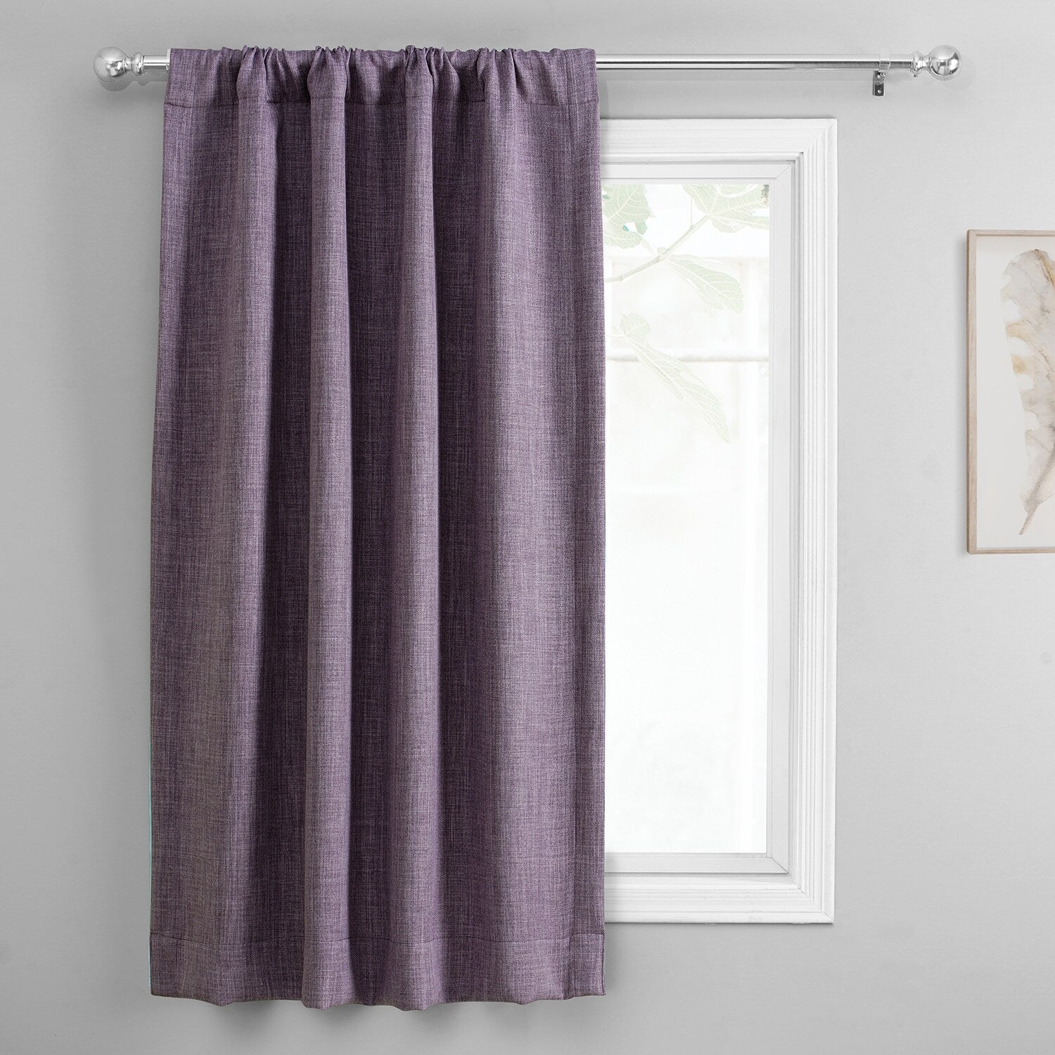 Exclusive Fabrics Faux Linen Room Darkening Tie-Up Window Shade (1 Panel)