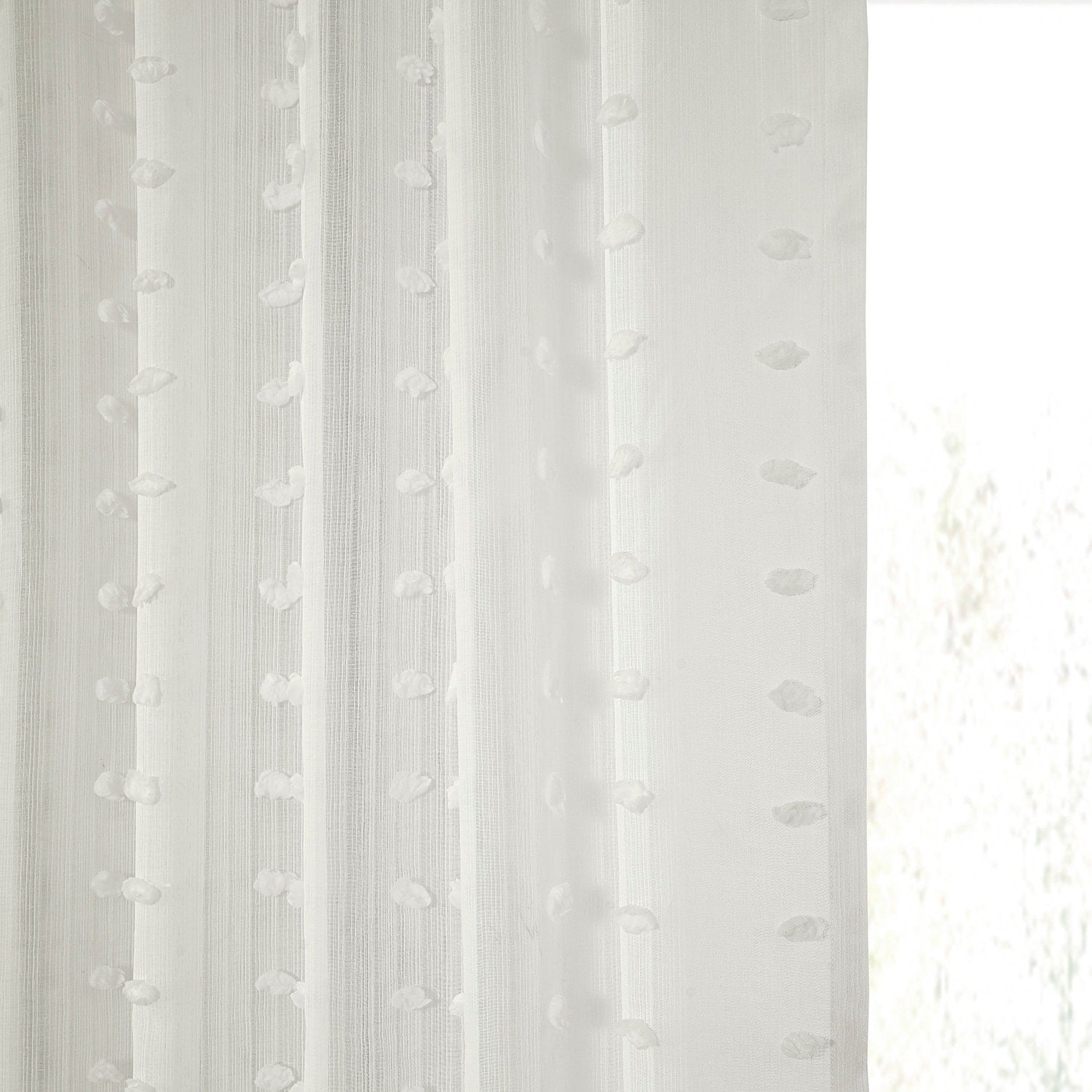 Exclusive Fabrics Strasbourg Dot Patterned Faux Linen Sheer Curtain (1 Panel)