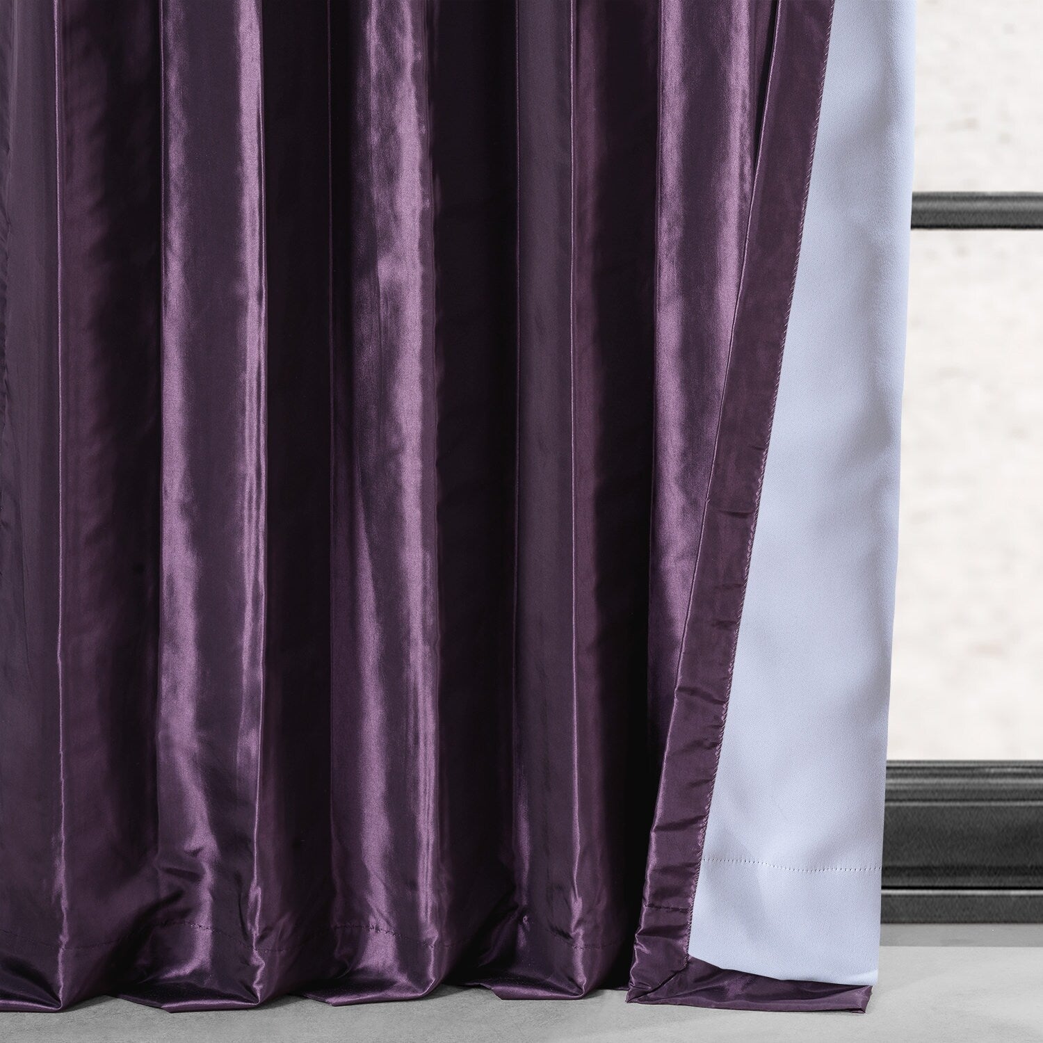 Exclusive Fabric Blackout Faux Silk Taffeta Curtain (1 Panel)