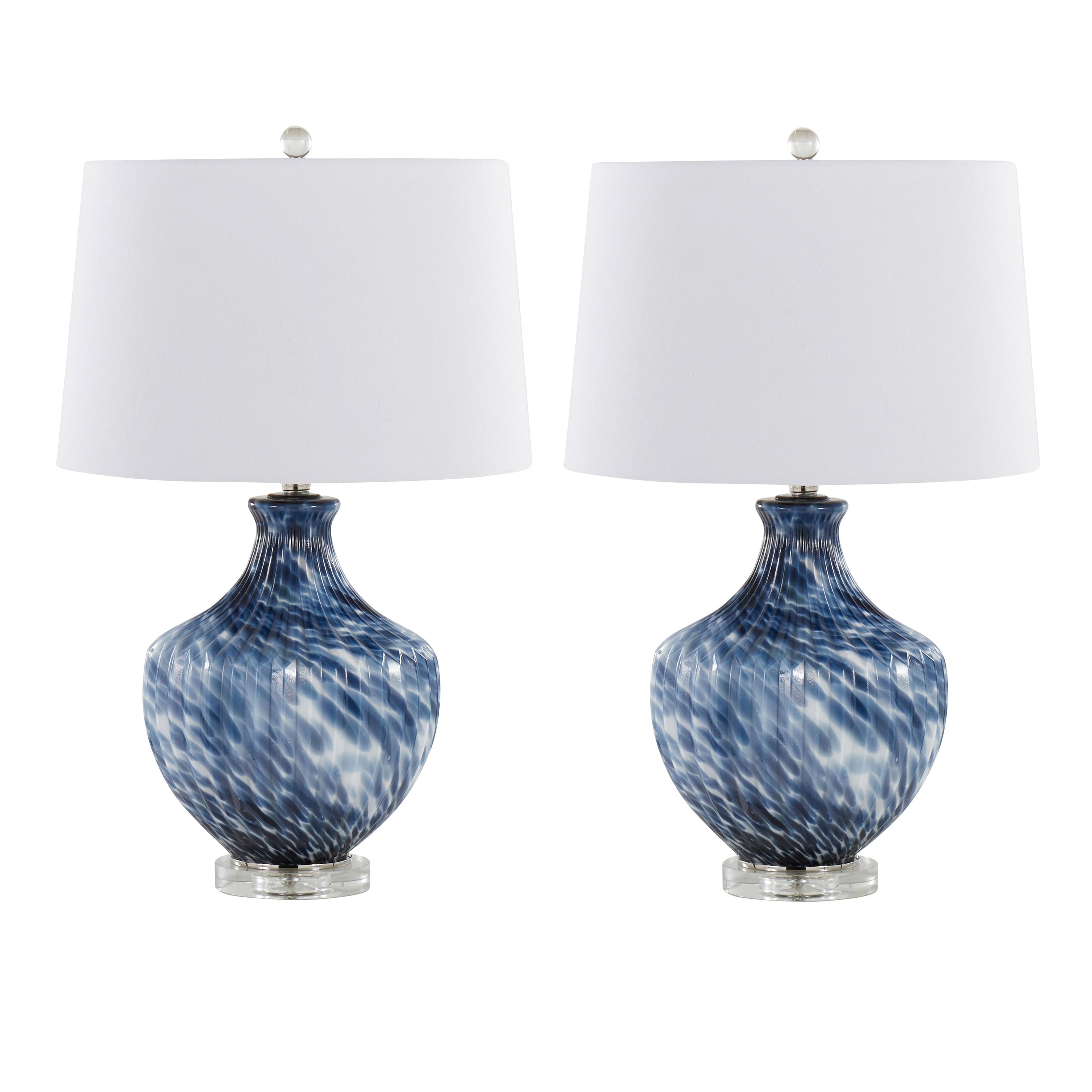 Silver Orchid Fizza 27 Glass Table Lamp (Set of 2)