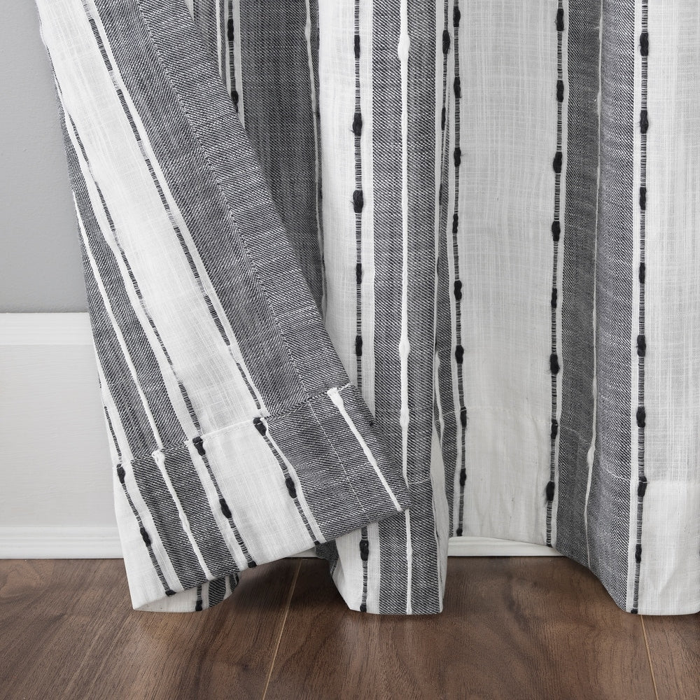 Archaeo Slub Texture Stripe Cotton Curtain, Single Panel