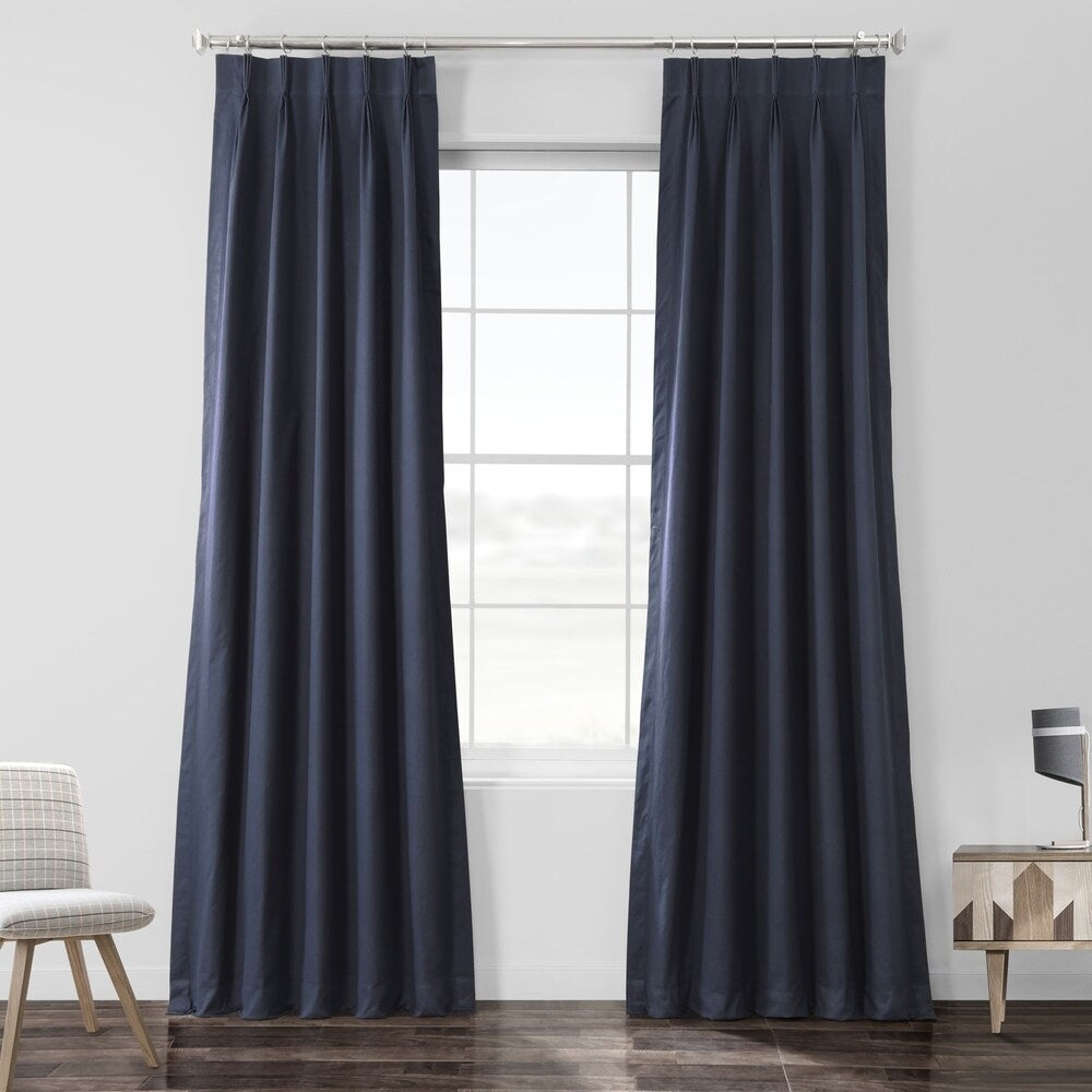 Exclusive Fabrics Solid Cotton Pleated Curtain (1 Panel)