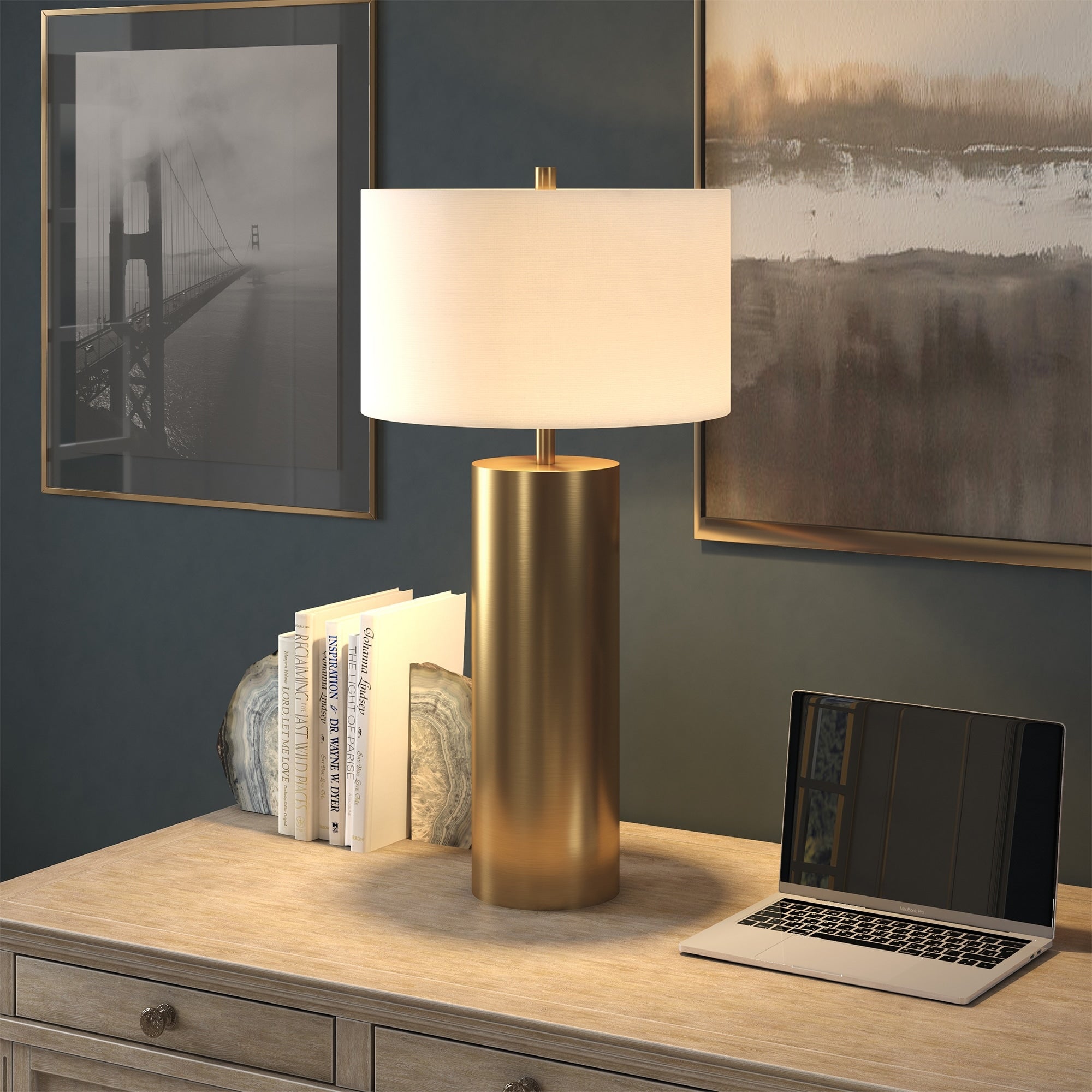 York 29.5 Tall Table Lamp with Fabric Shade