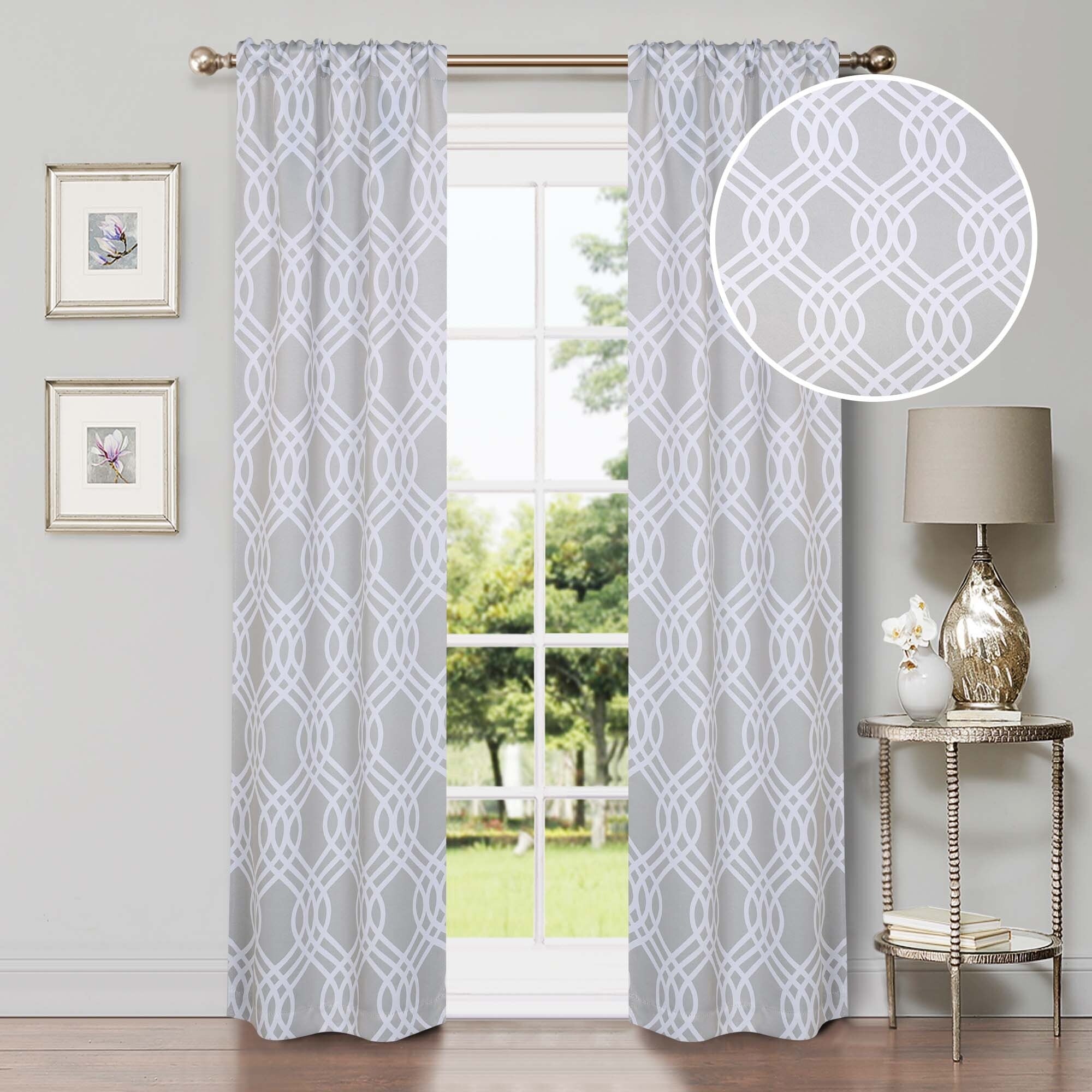 Superior Ribbon Washable Room Darkening Curtains, Set of 2 Panels