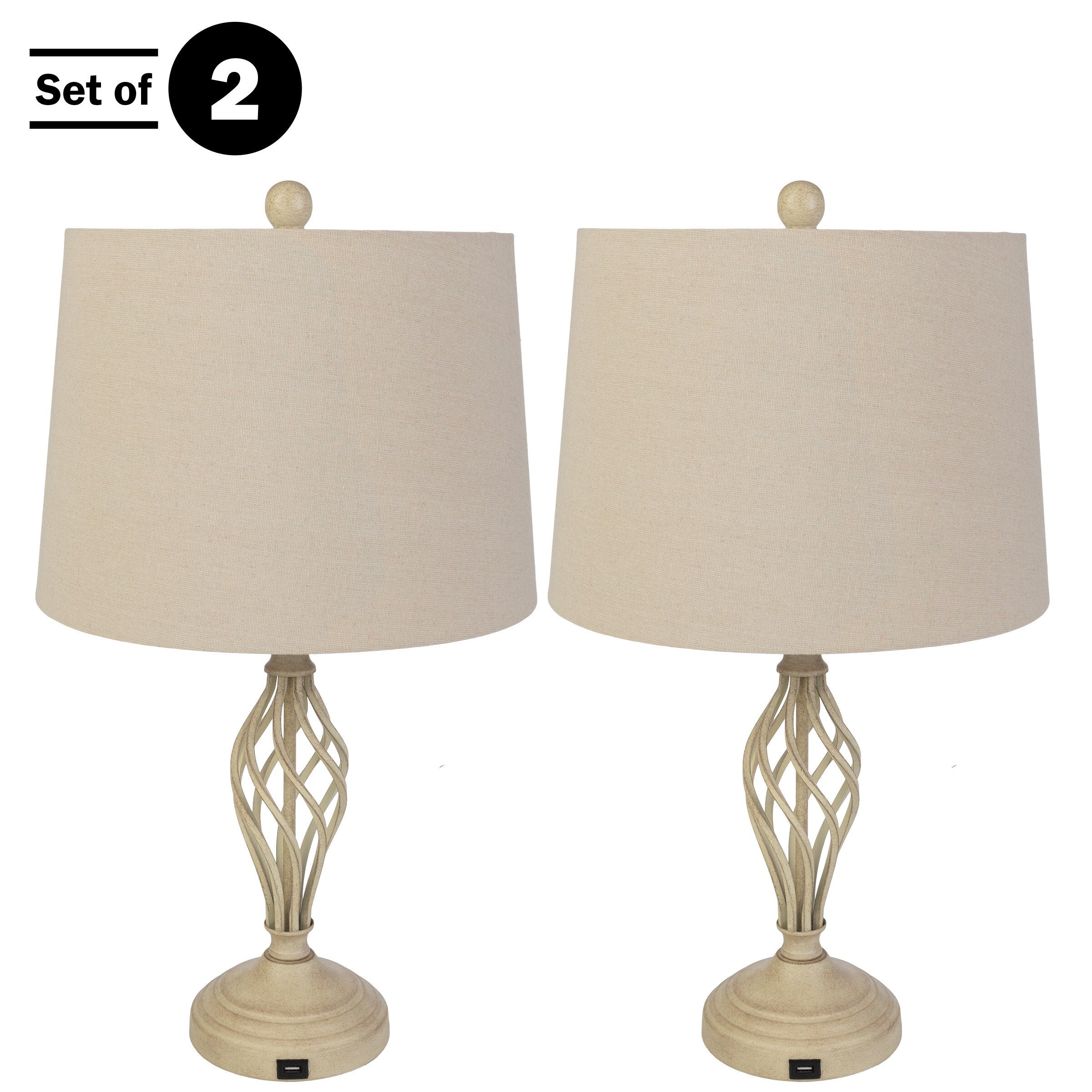 Lavish Home Set of 2 Modern Table Lamps