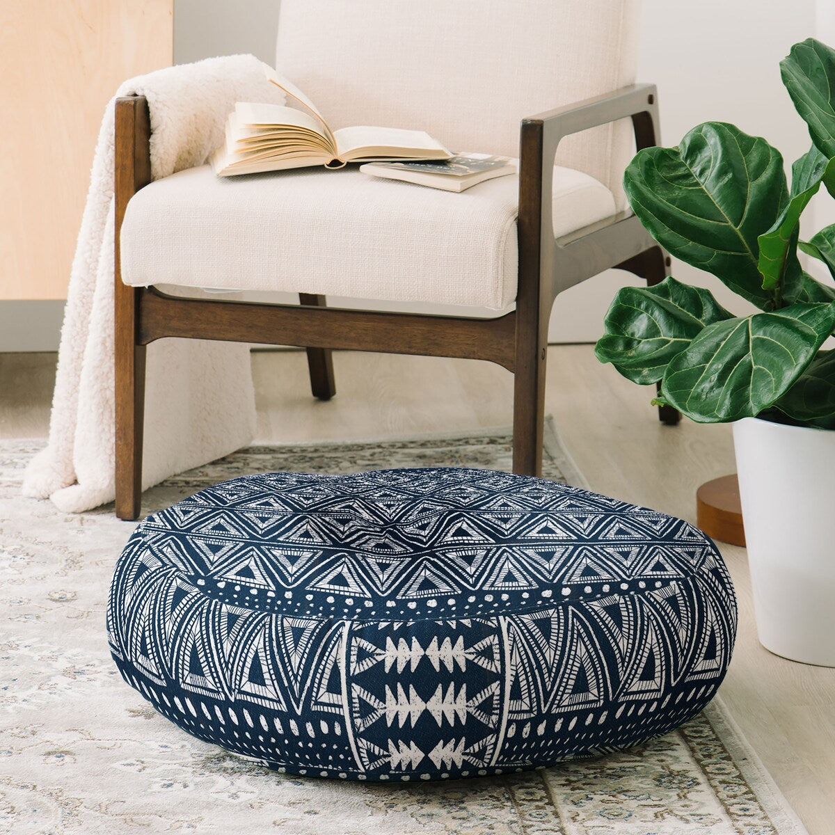 Deny Designs Blue Tribal Floor Pillow (Round or Square)