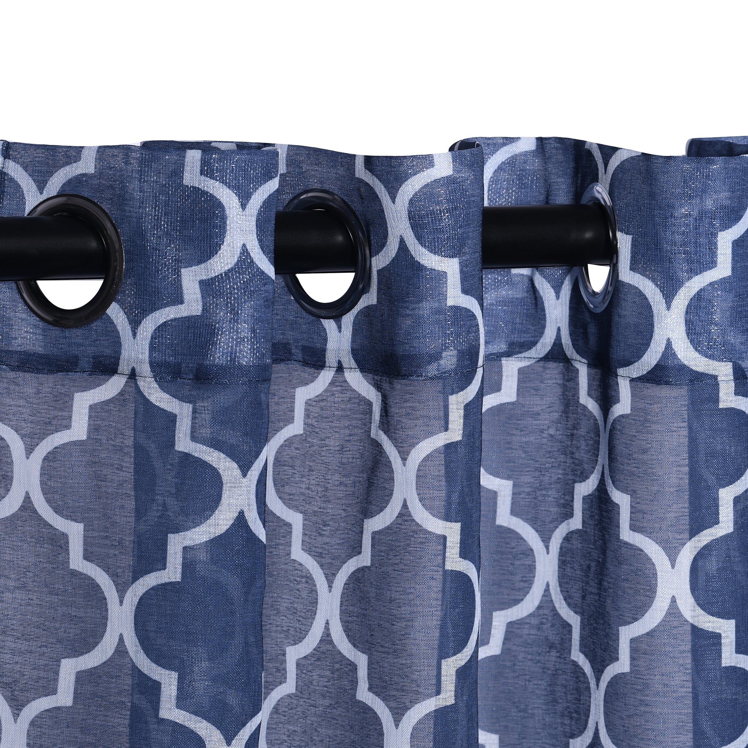 Superior Printed Trellis Sheer Grommet Curtain Panel - (Set of 2)