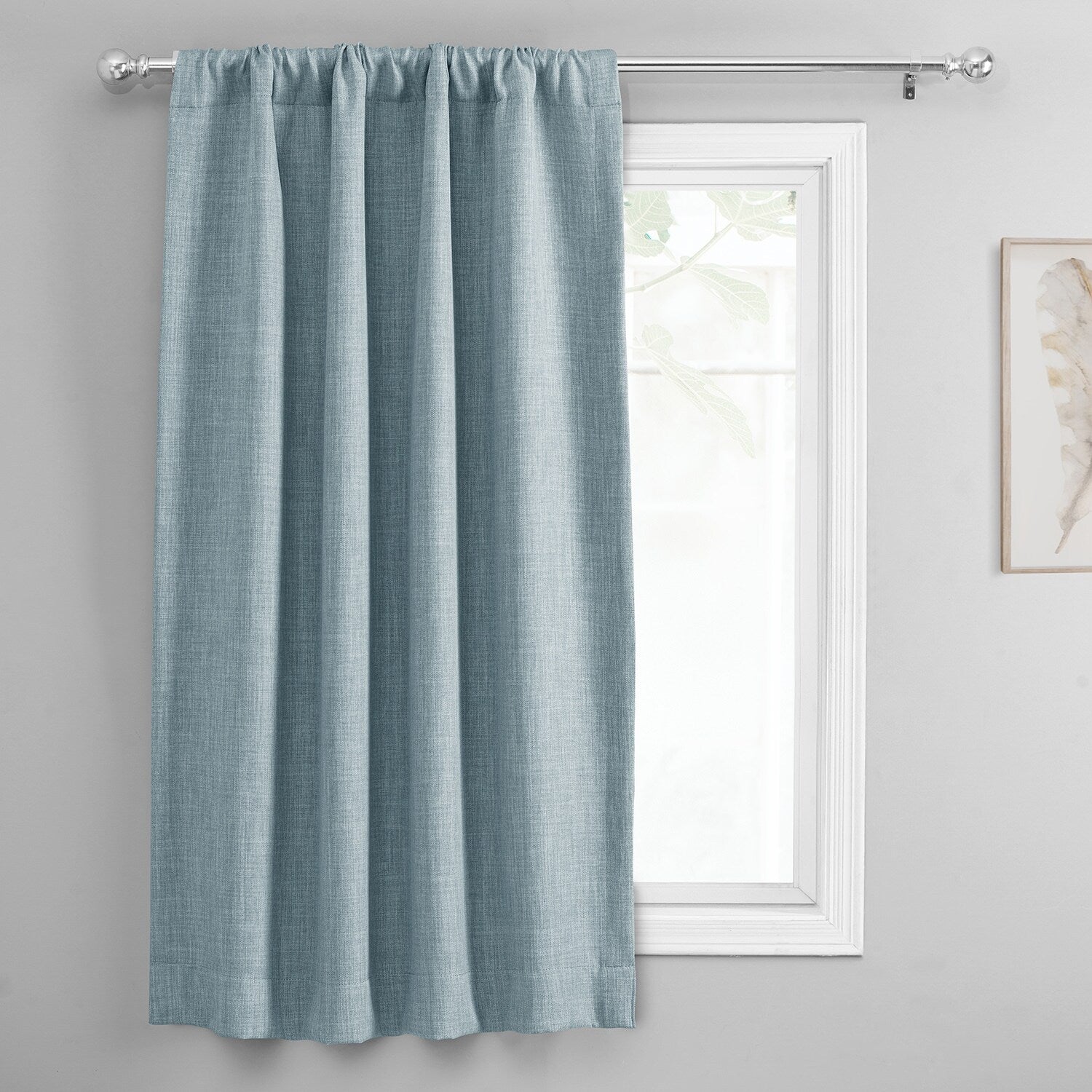 Exclusive Fabrics Faux Linen Room Darkening Tie-Up Window Shade (1 Panel)