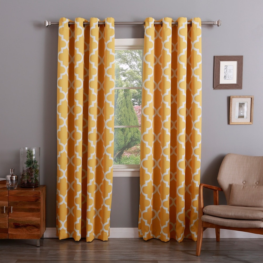 Aurora Home Moroccan Tile Room Darkening Grommet Top 84-inch Curtain Panel Pair - 52 x 84