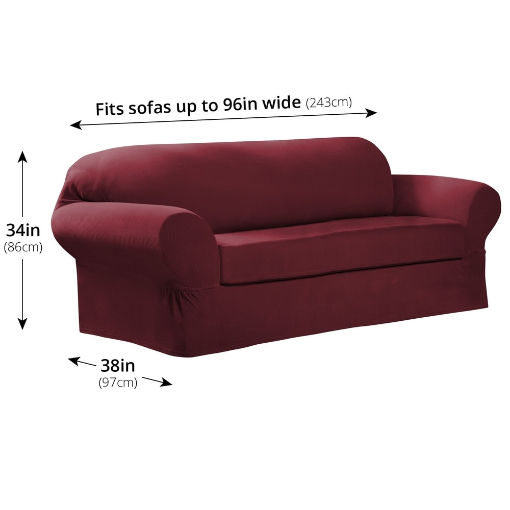 Maytex Collin 2-Piece Sofa Slipcover - 74-96 wide/34 high/38 deep