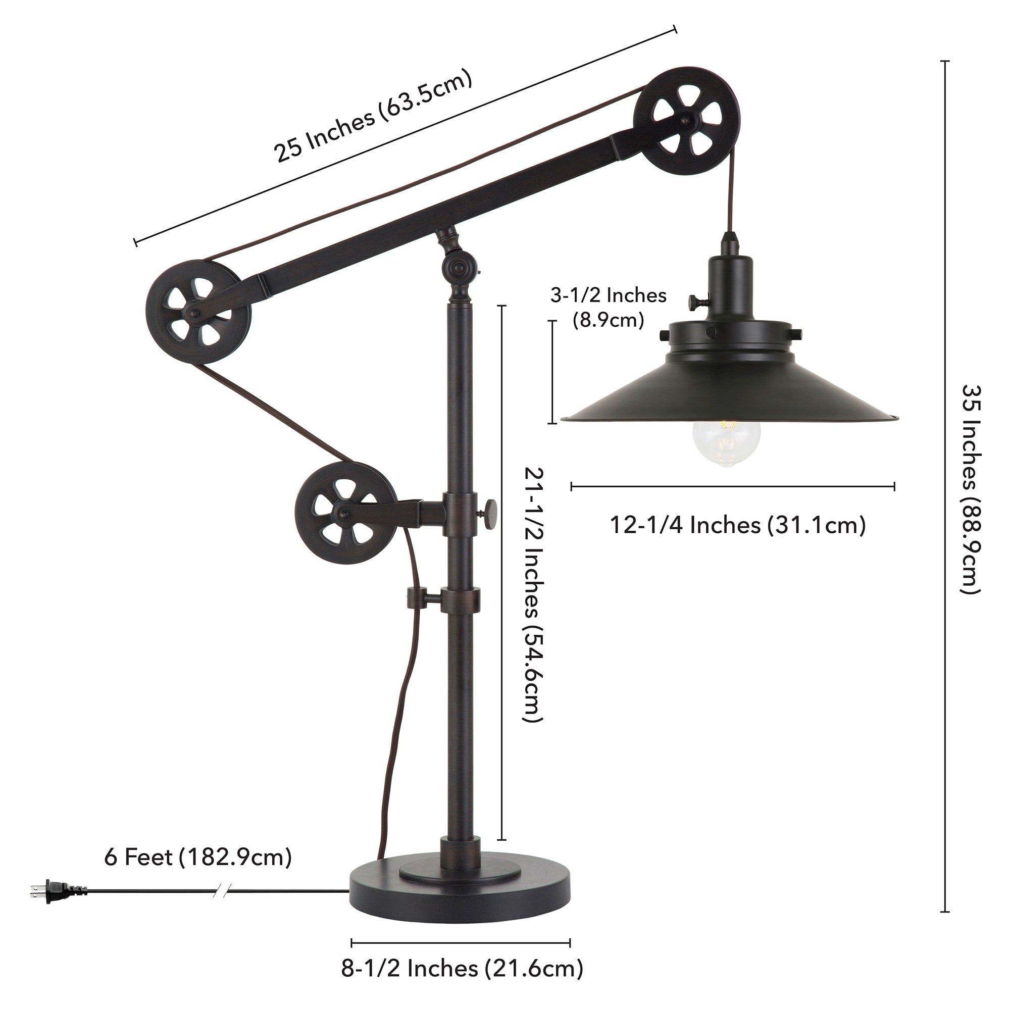 Carbon Loft Melville Wide Brim Table Lamp