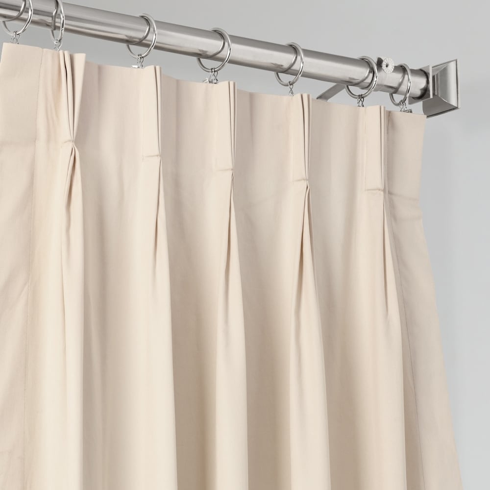 Exclusive Fabrics Solid Cotton Pleated Curtain (1 Panel)