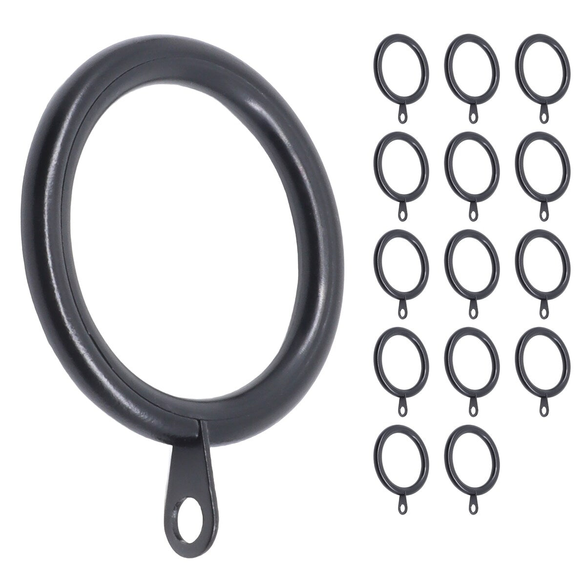 Meriville 1.5-Inch Inner Diameter Metal Curtain Rings with Eyelets and inserts