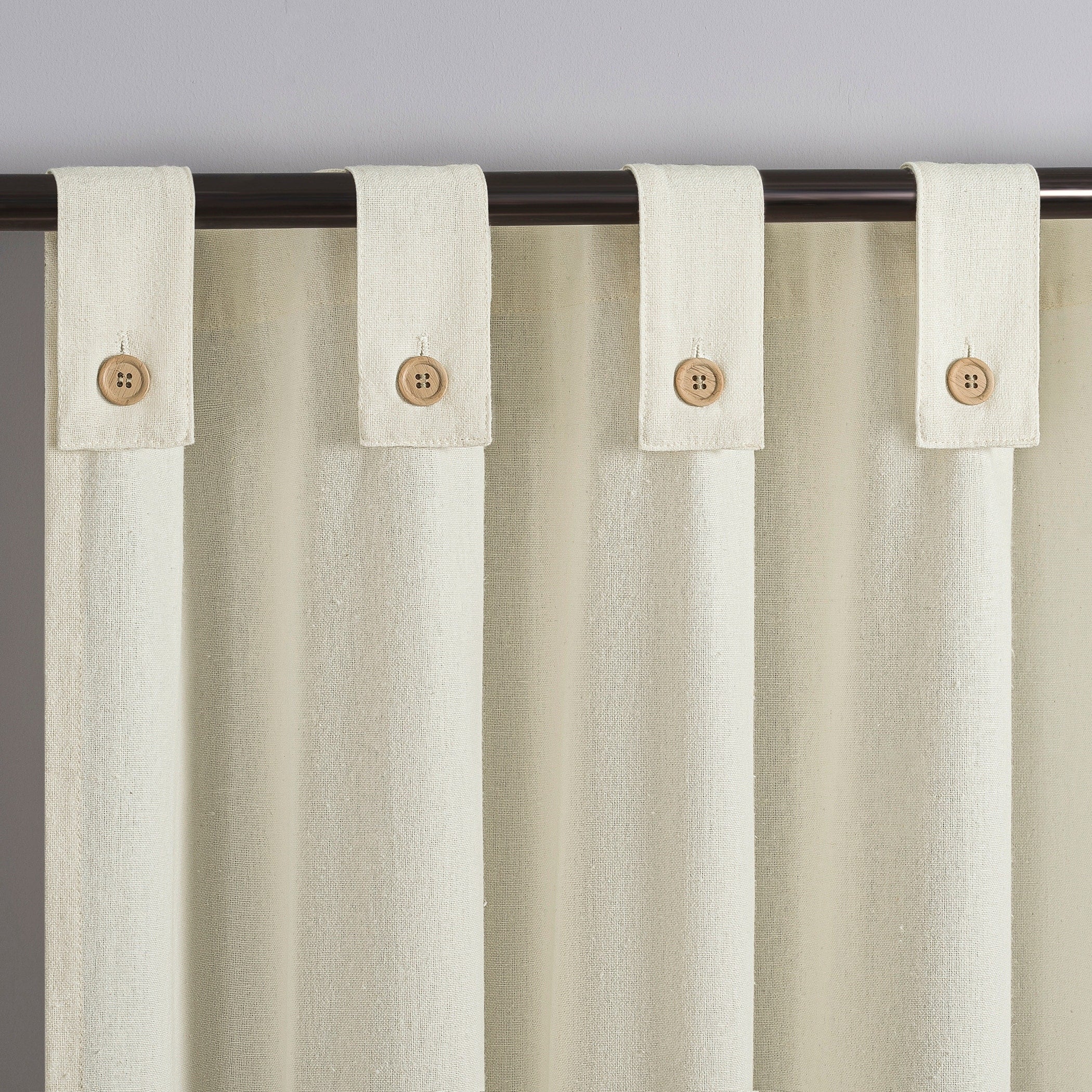 Archaeo Cotton Blend Button Tab Top Curtain, Single Panel