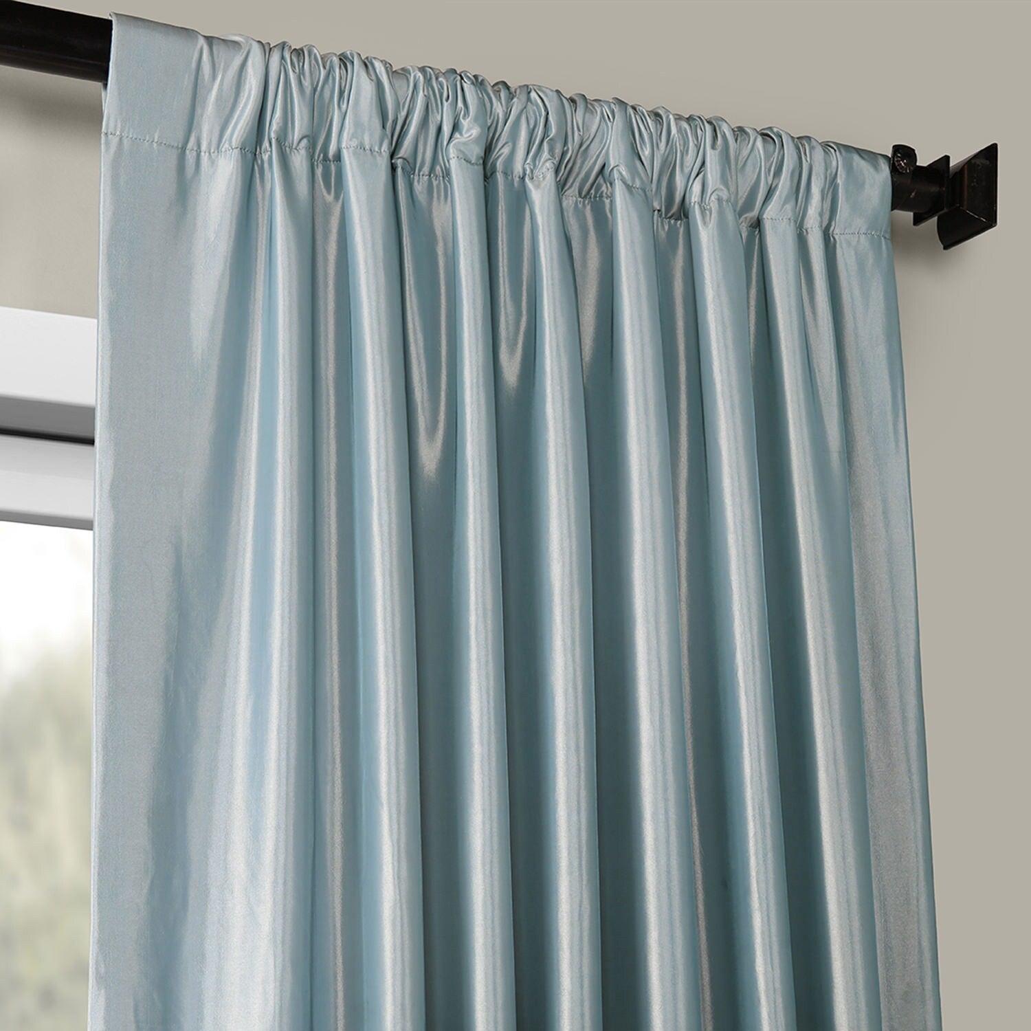 Exclusive Fabric Blackout Faux Silk Taffeta Curtain (1 Panel)