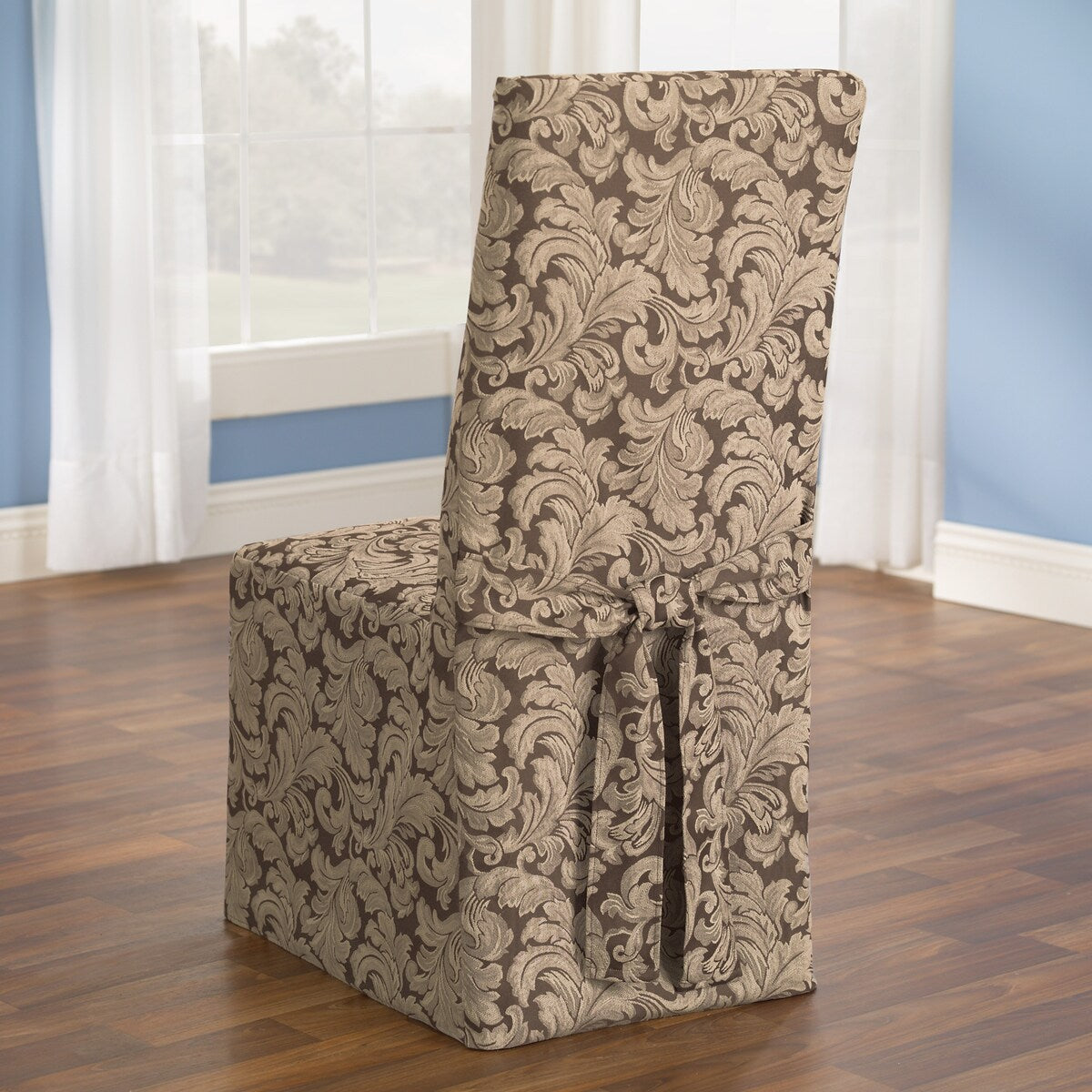 SureFit Scroll Long Dining Chair Slipcover