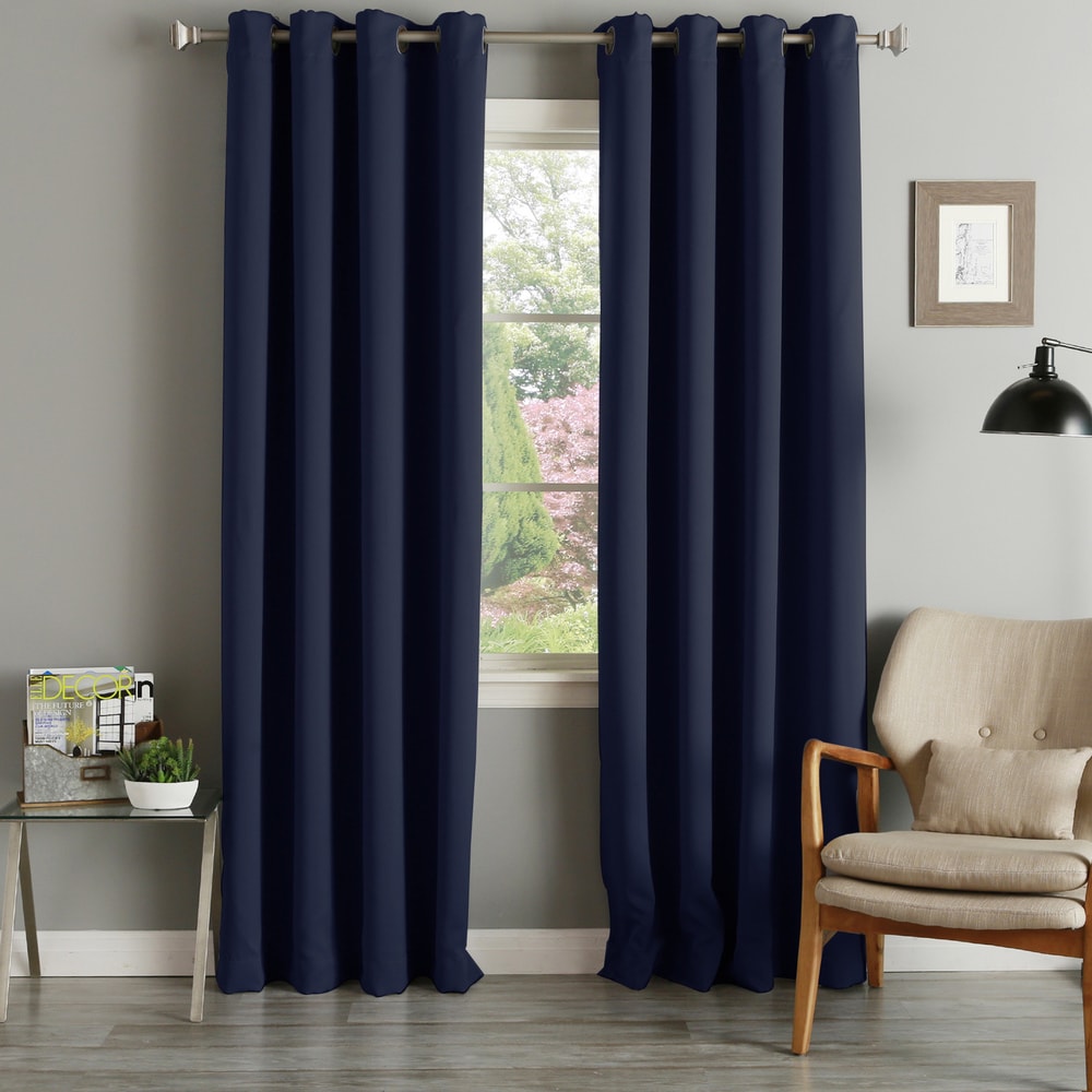 Aurora Home Grommet Top Thermal Insulated 96-inch Blackout Curtain Panel Pair - 52 x 96 - 52 x 96