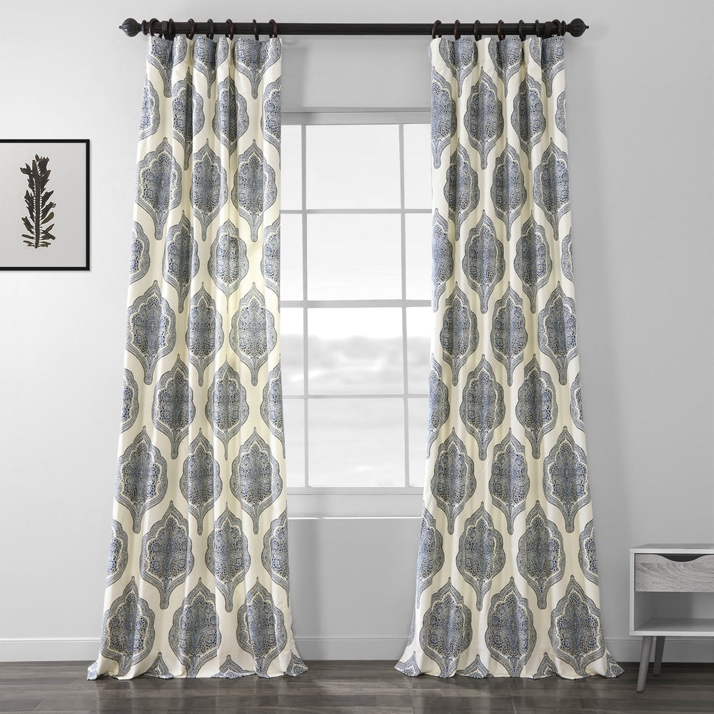 Exclusive Fabrics Arabesque Printed Cotton Twill Curtain (1 Panel)