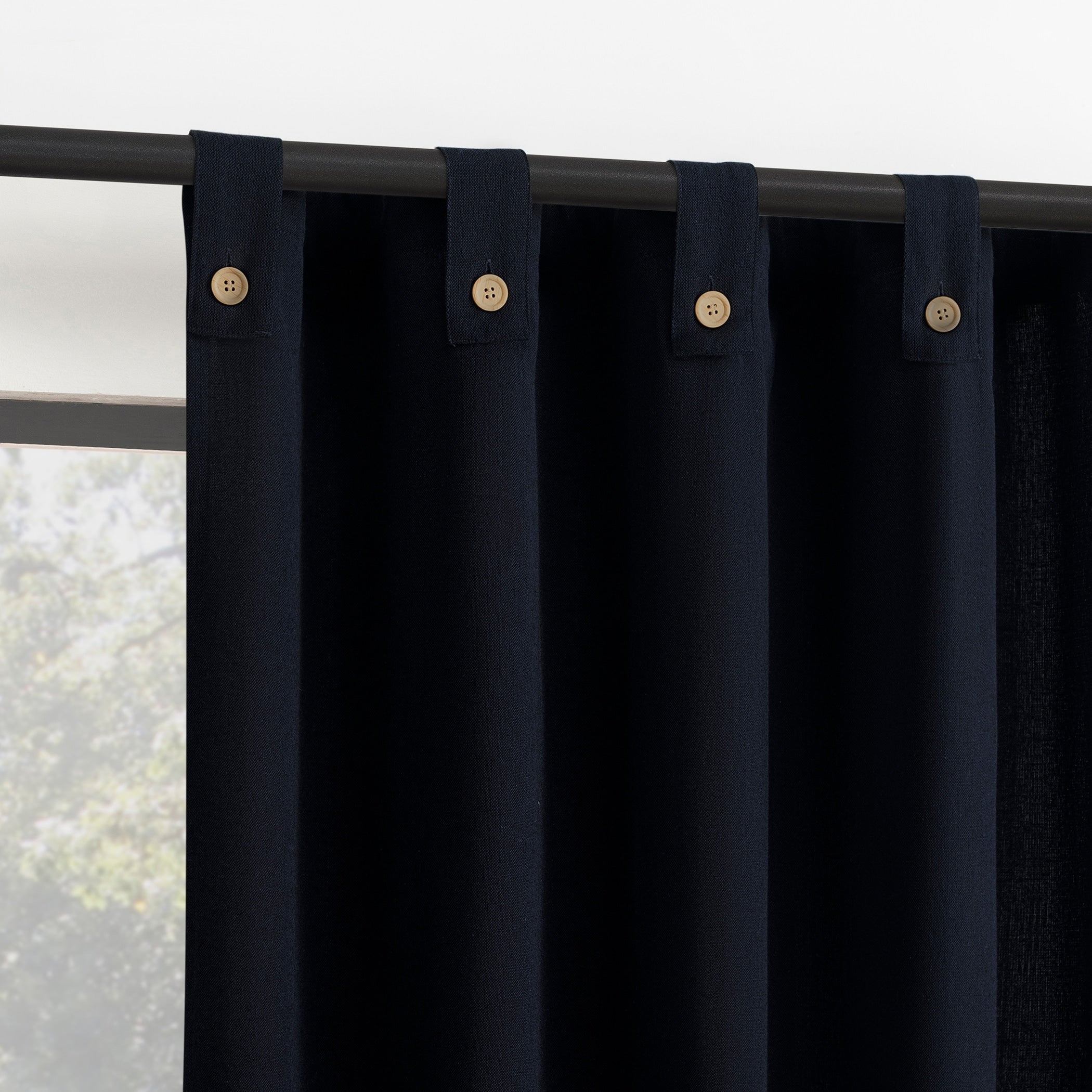 Archaeo Cotton Blend Button Tab Top Curtain, Single Panel