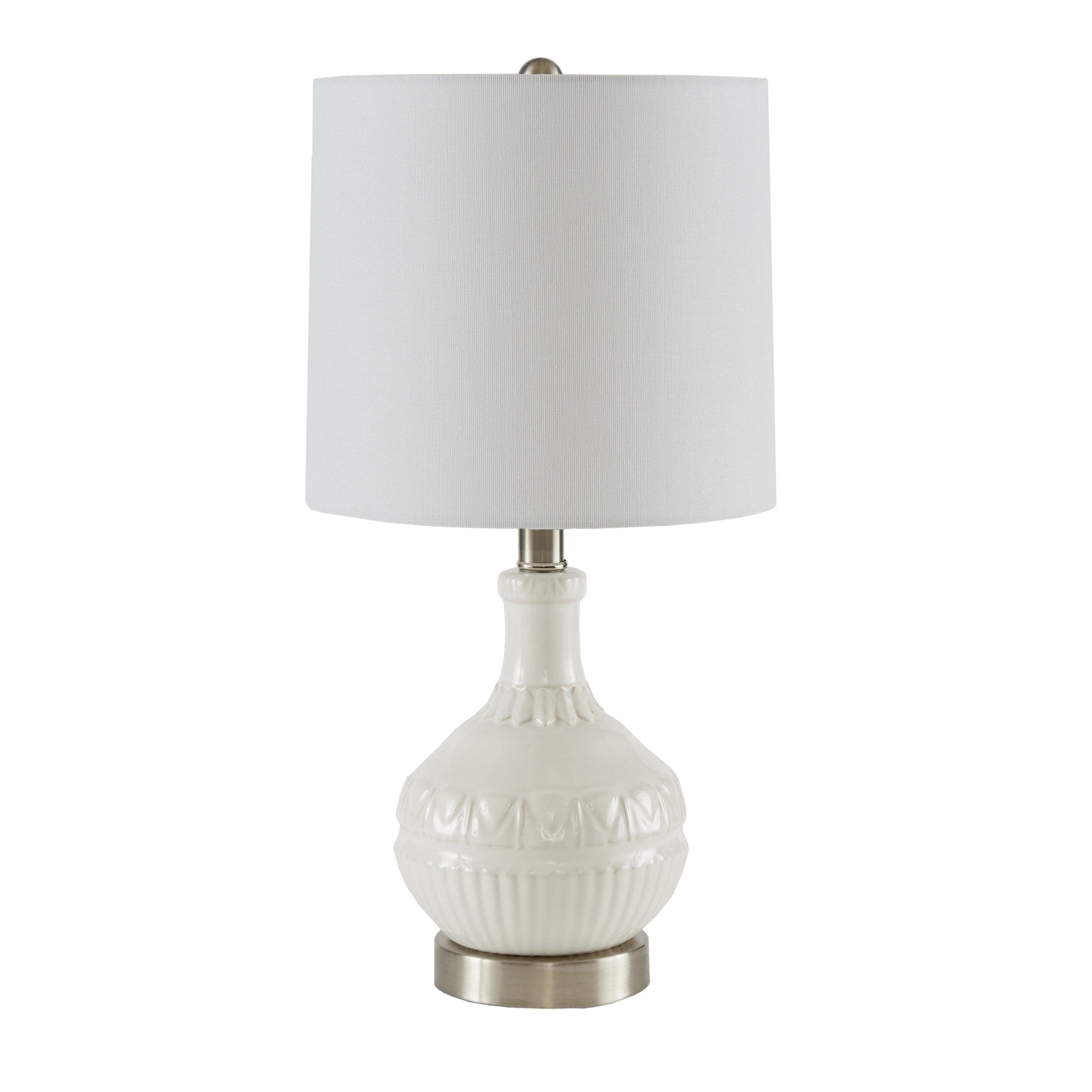 510 Design Gypsy White Embossed Boho Table Lamp