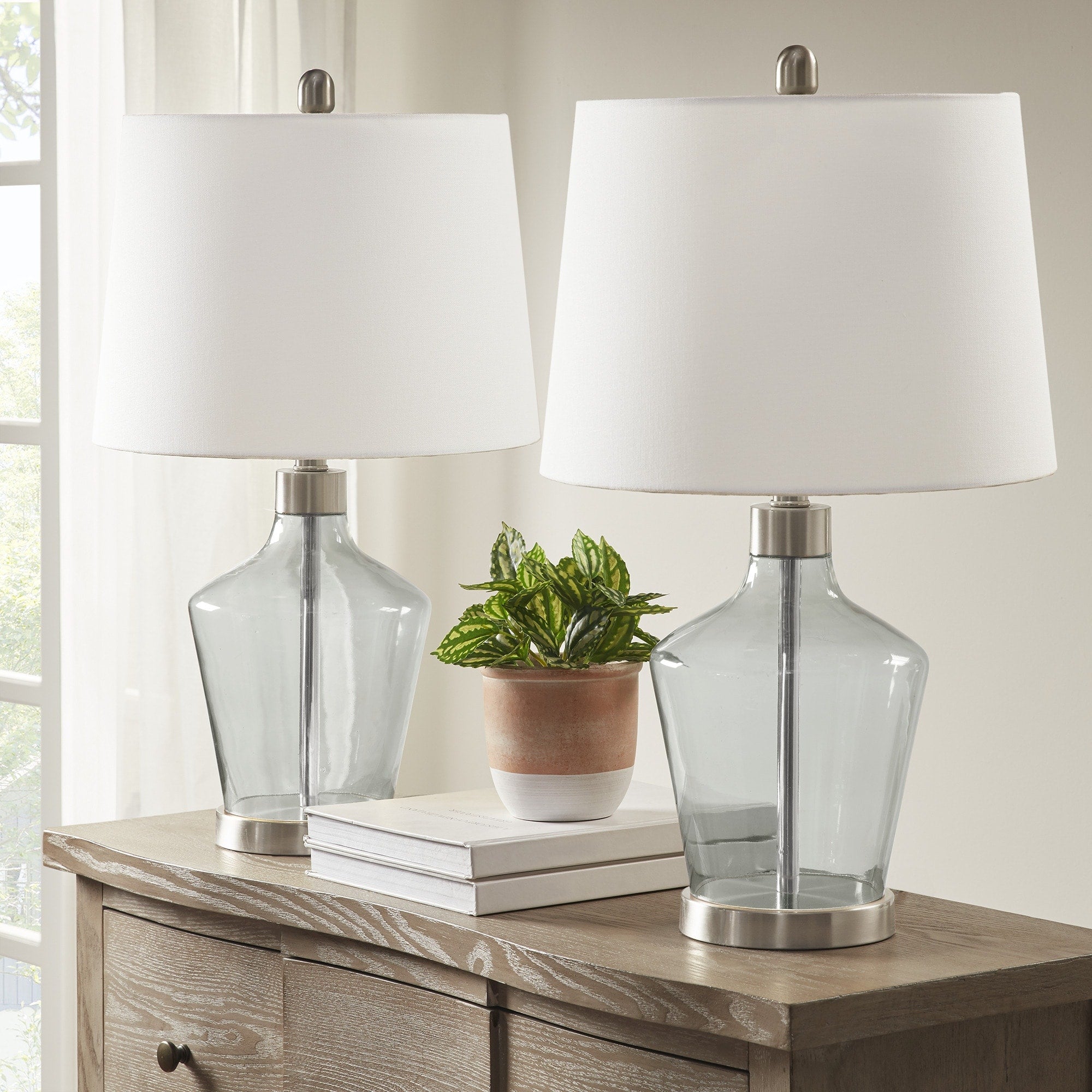 510 Design Harmony Angular Glass Table Lamp, Set of 2