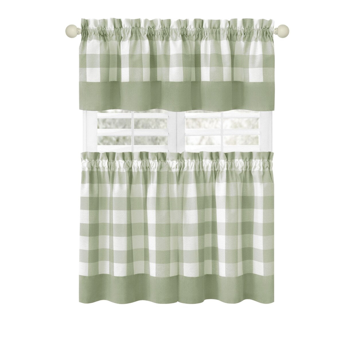 Hunter Window Curtain Tier Pair and Valance Set