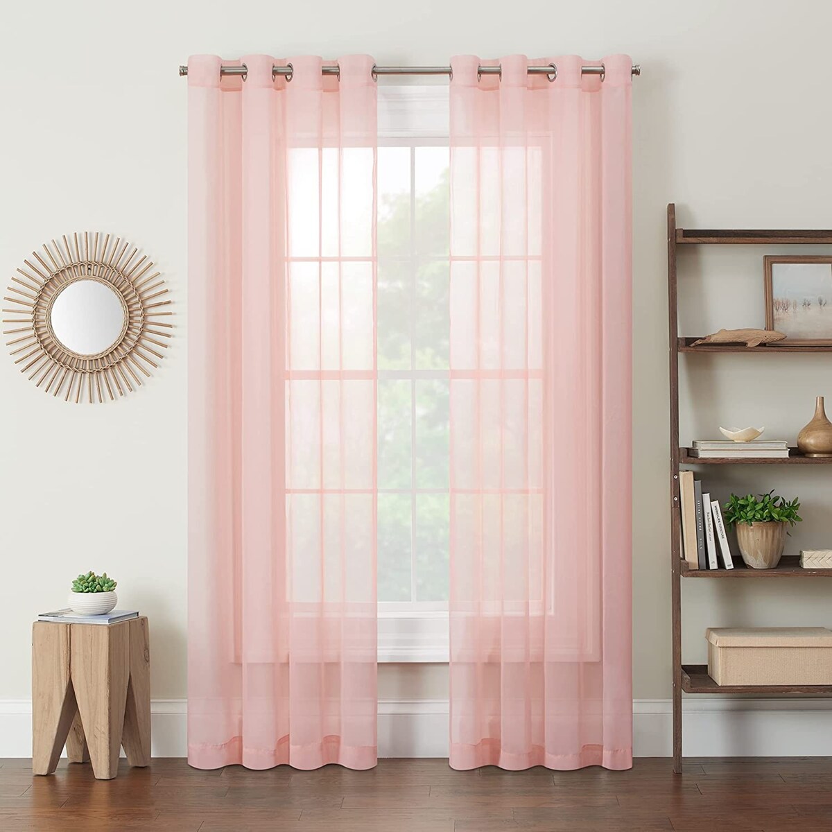 Eclipse Calia Modern Sheer Voile Light Filtering Grommet Curtains (2 Panels)