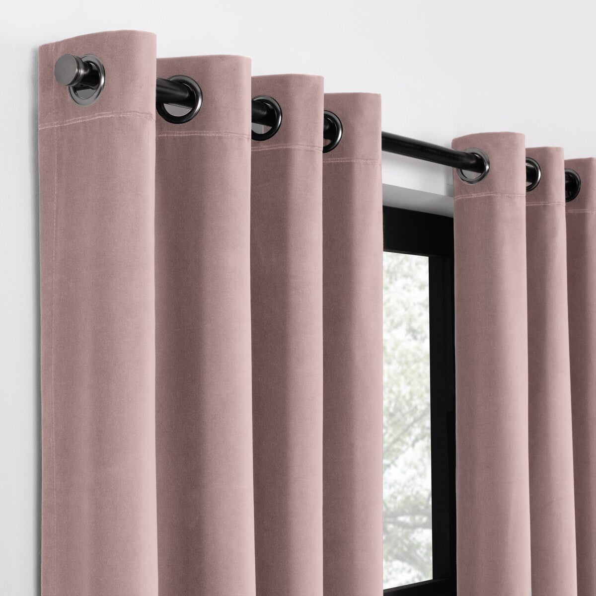 Eclipse Luxury Cotton Velvet 100% Blackout Grommet Curtain Window Panel