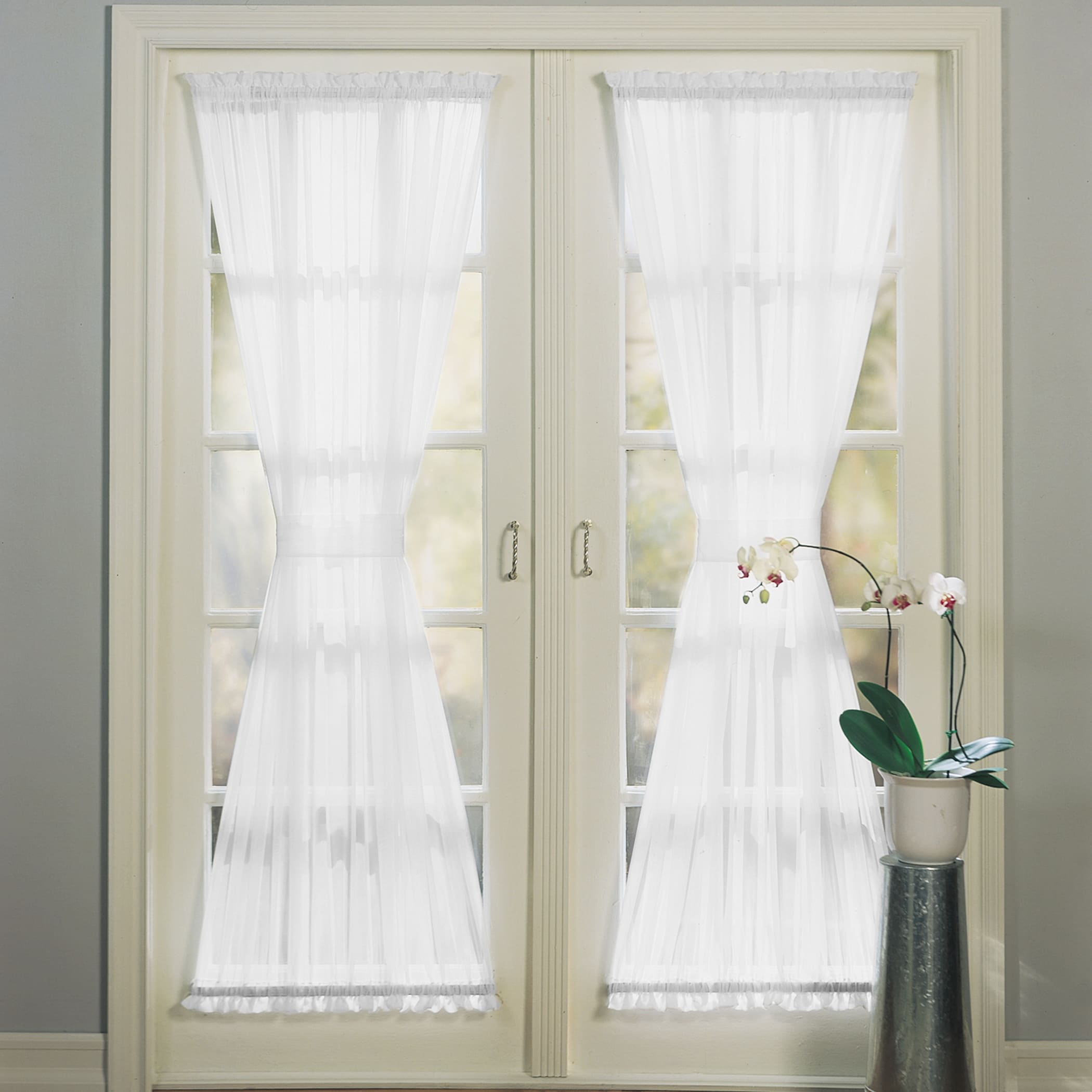 No. 918 Emily Voile Sheer Rod Pocket Door Curtain Panel, Single Panel