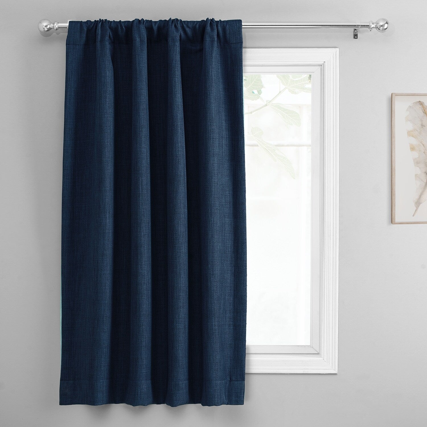 Exclusive Fabrics Faux Linen Room Darkening Tie-Up Window Shade (1 Panel)