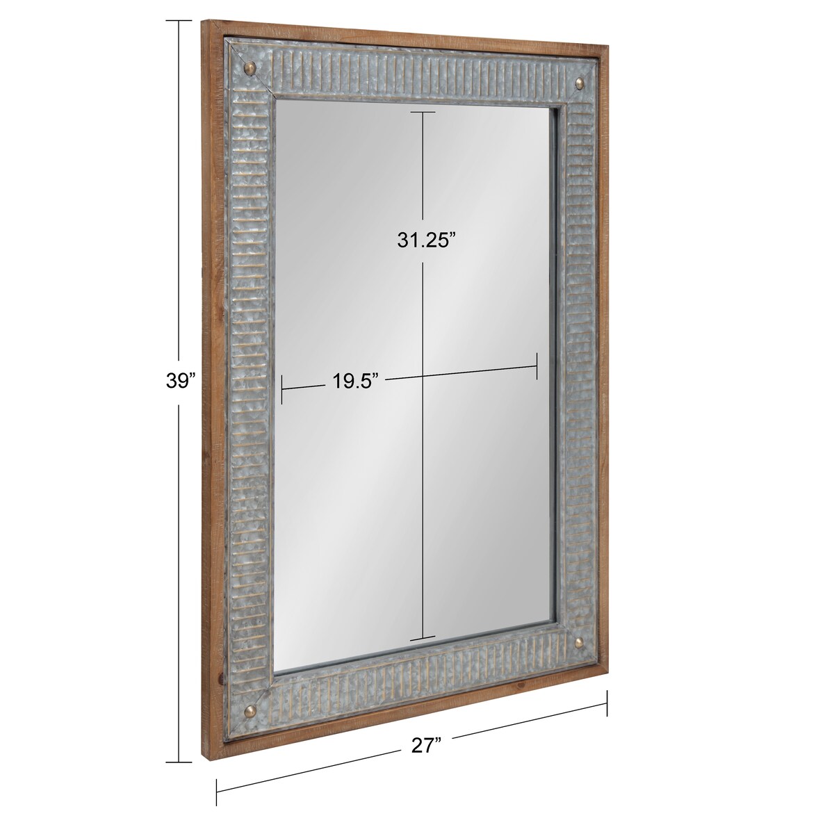 Kate and Laurel Deely Wood and Metal Wall Mirror