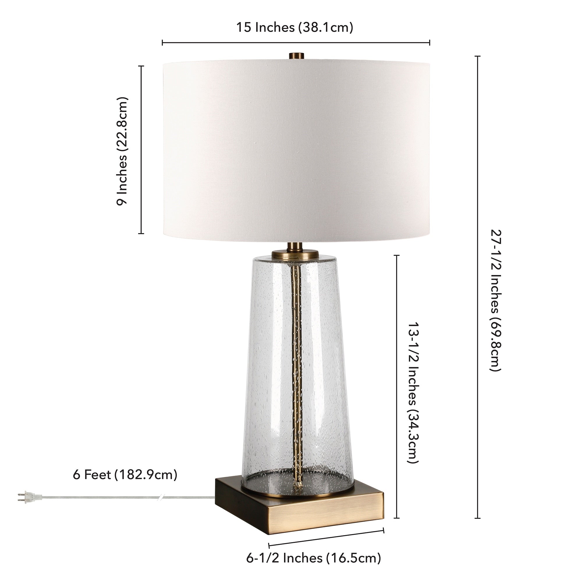 Dax Tapered Seeded Glass Table Lamp