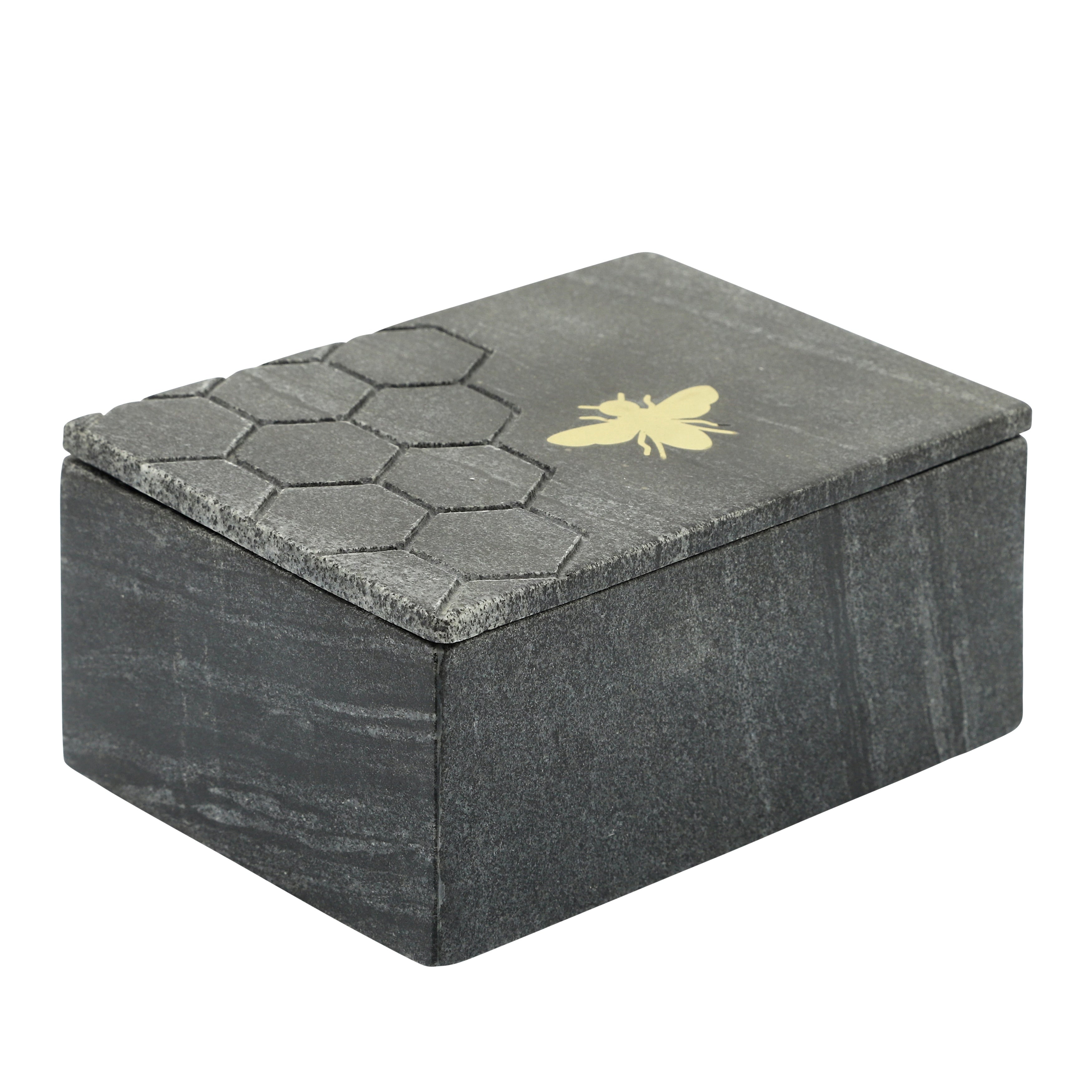 Sagebrook Home Bee Accent Keepsake Box with Lid - 7 x 5 x 3