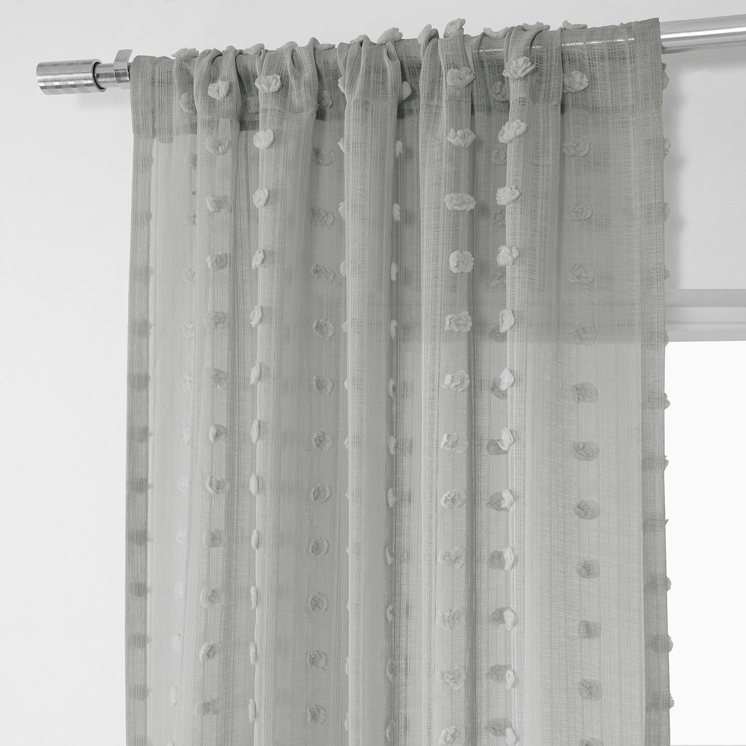 Exclusive Fabrics Strasbourg Dot Patterned Faux Linen Sheer Curtain (1 Panel)