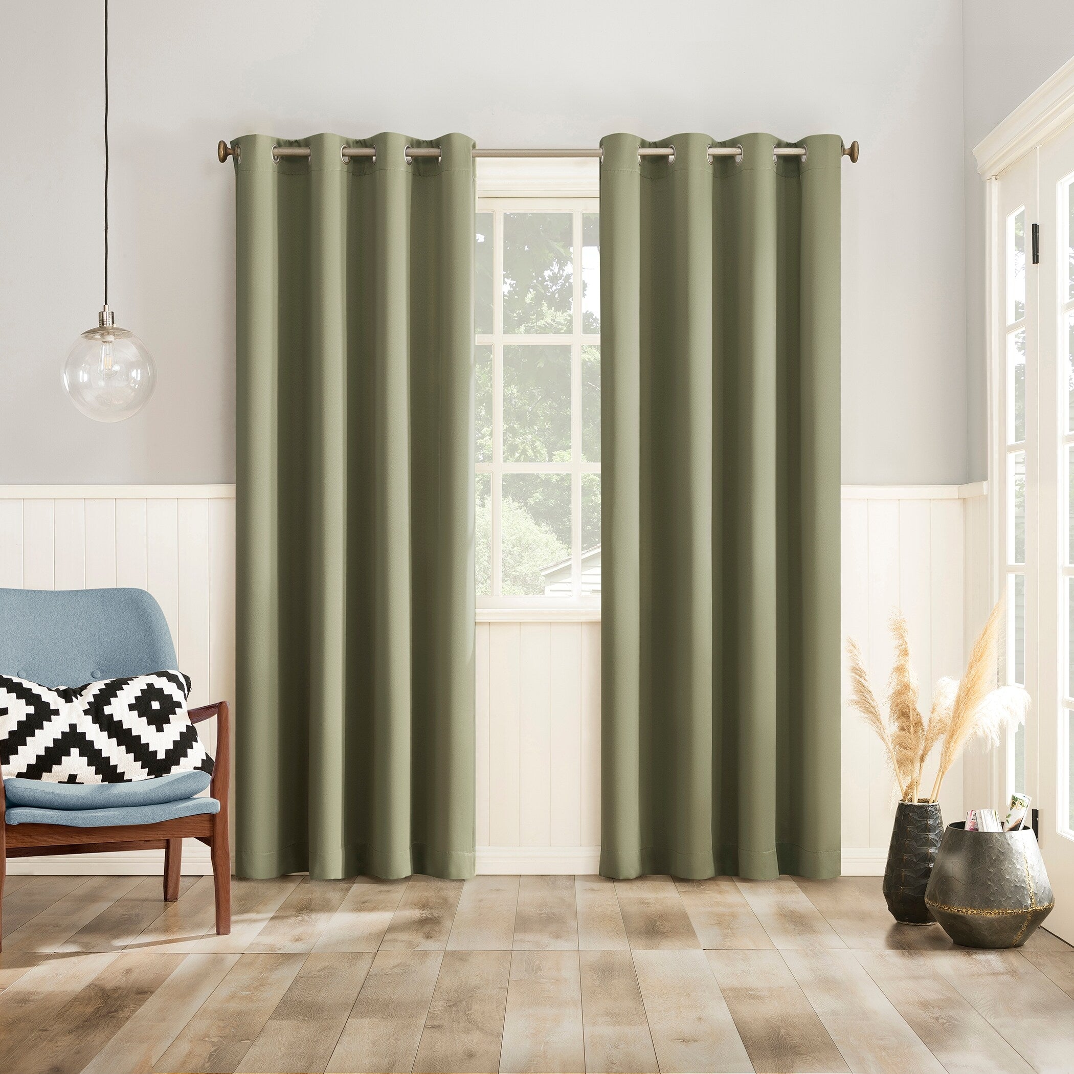 No. 918 Brandon 2-pack Magnetic Closure Room Darkening Grommet 2-Piece Curtain Panel Pair