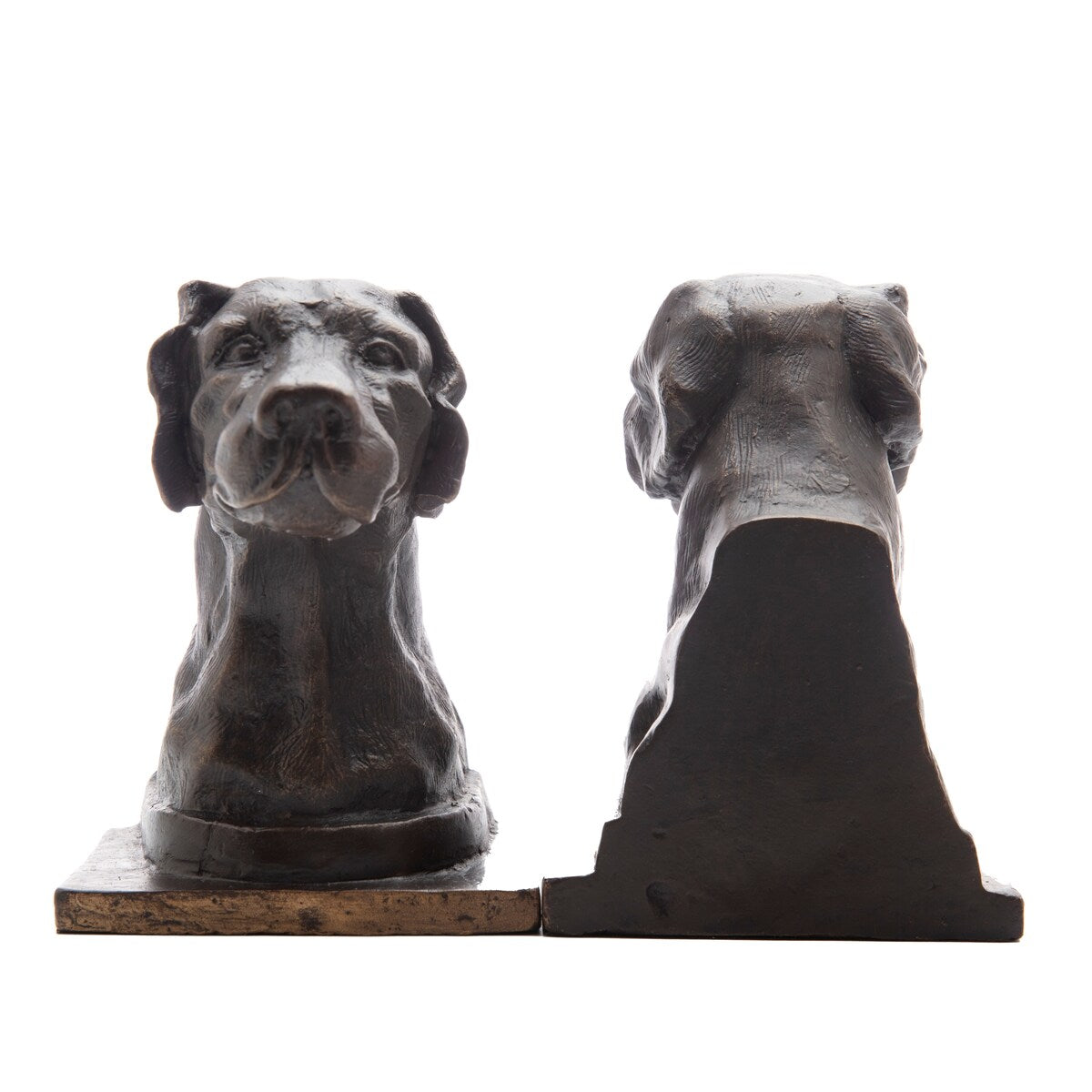 Bronze Lab Iron Bookends - 5x4.5x6