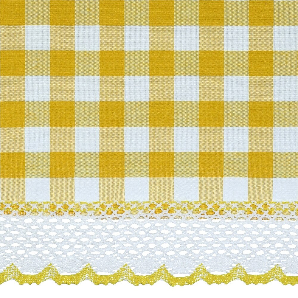 Buffalo Check Gathered Swag Window Curtain Pair - 72x63