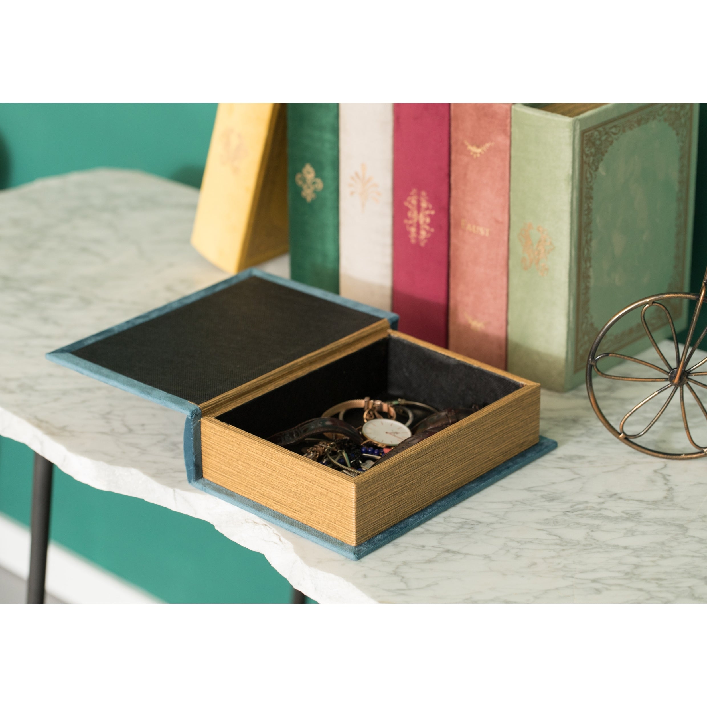Decorative Vintage Book Shaped Trinket Storage Box