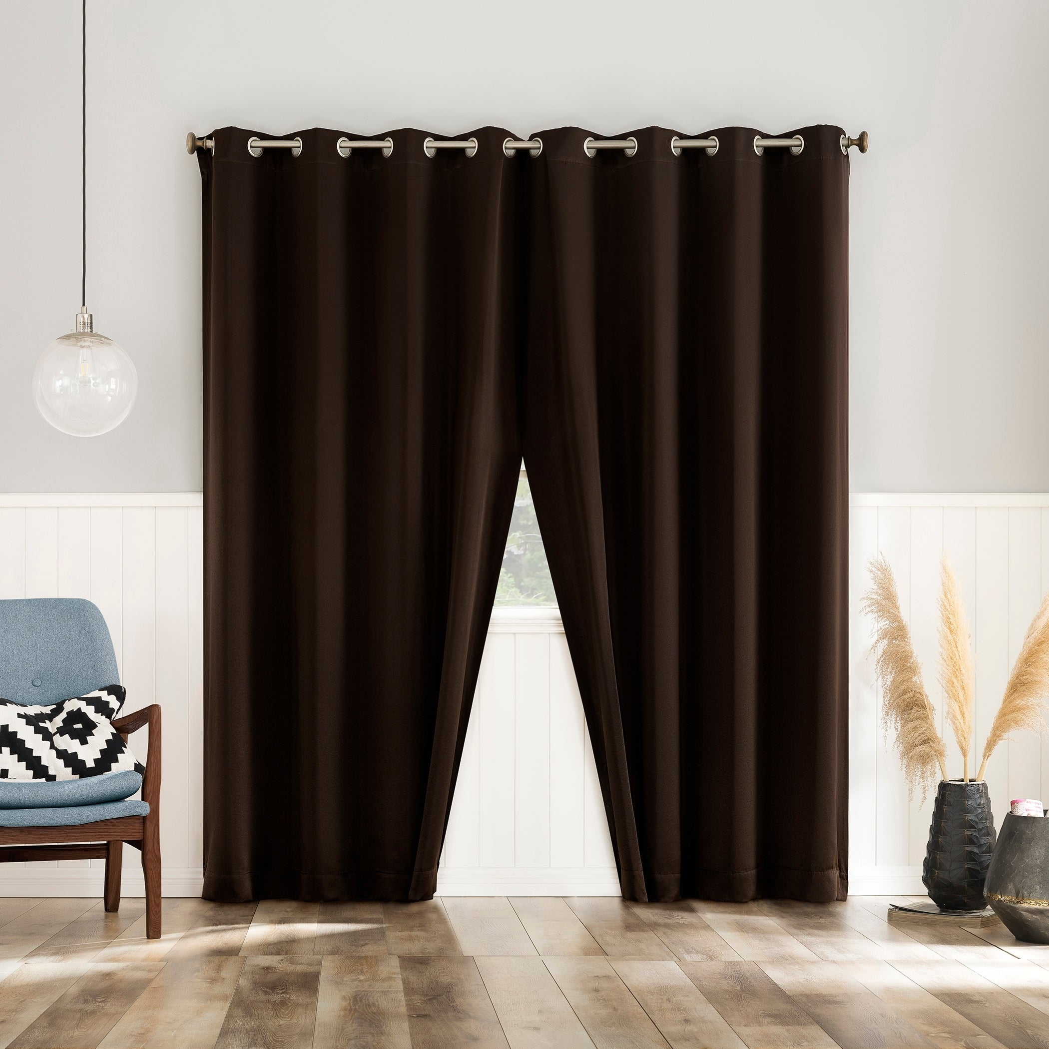 No. 918 Brandon 2-pack Magnetic Closure Room Darkening Grommet 2-Piece Curtain Panel Pair