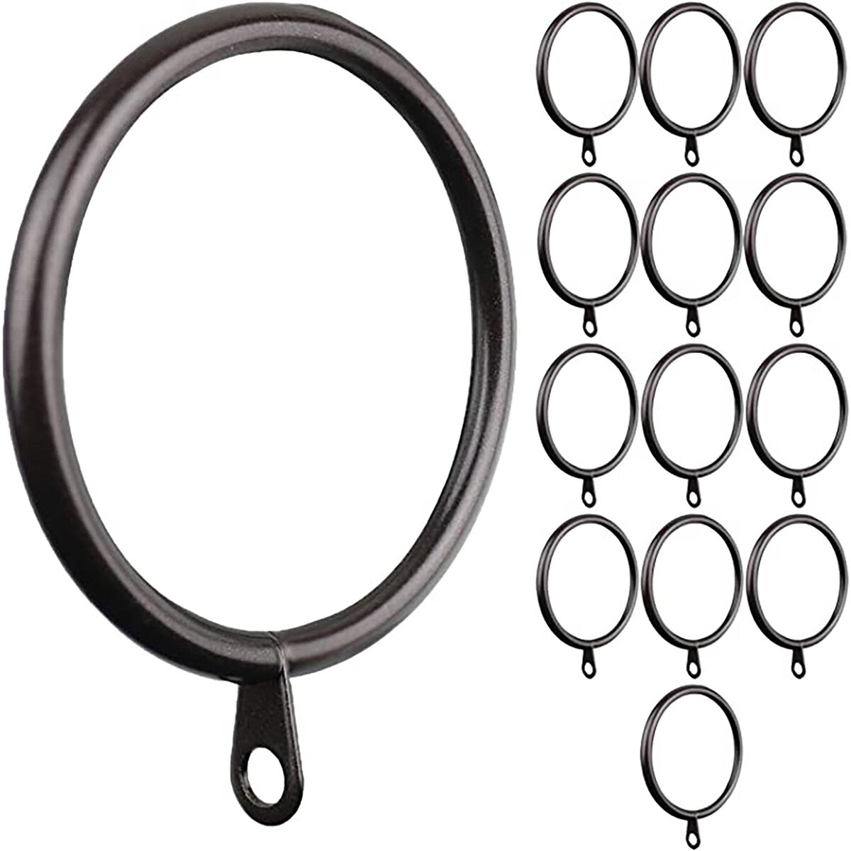 Meriville 1.5-Inch Inner Diameter Metal Curtain Rings with Eyelets