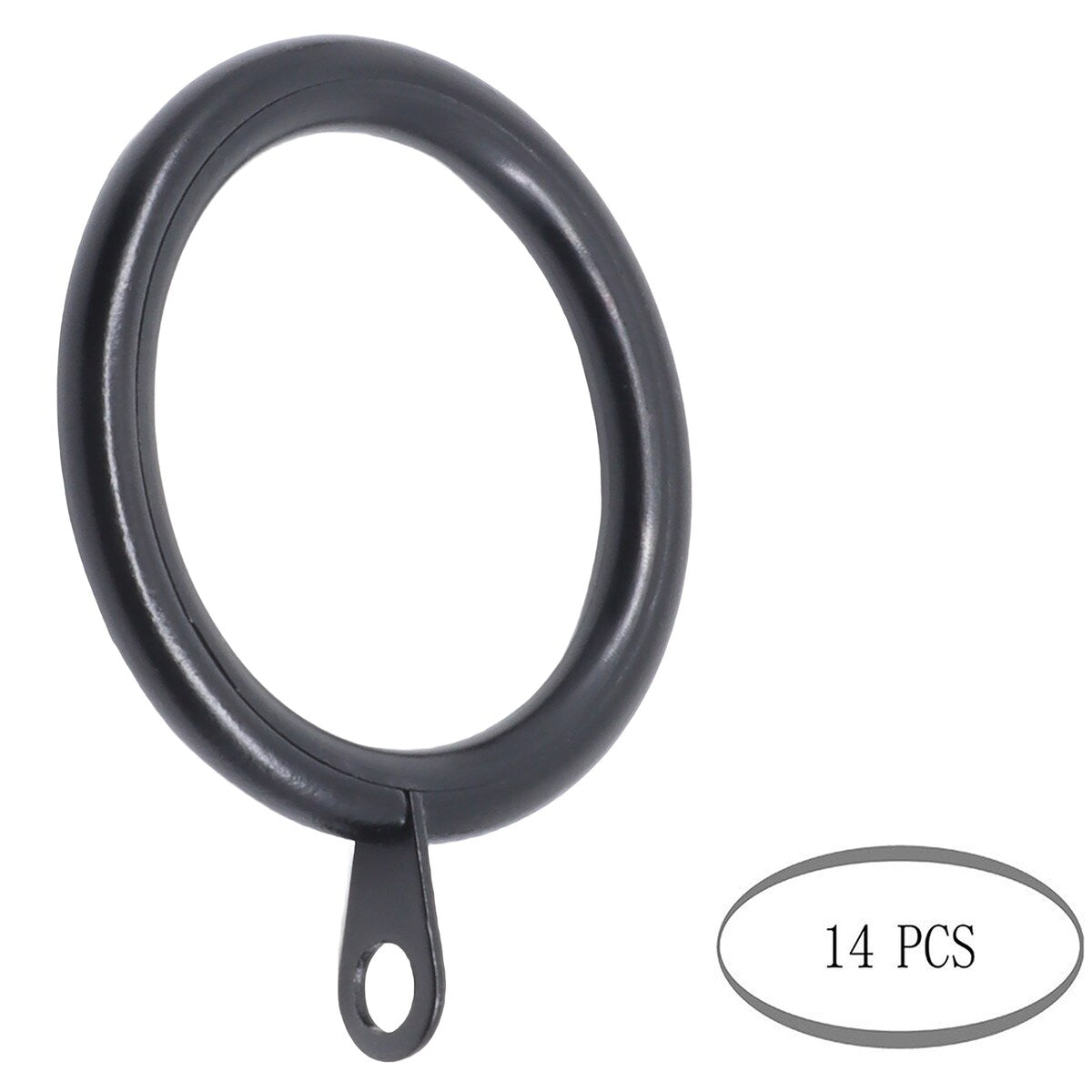 Meriville 1.5-Inch Inner Diameter Metal Curtain Rings with Eyelets and inserts