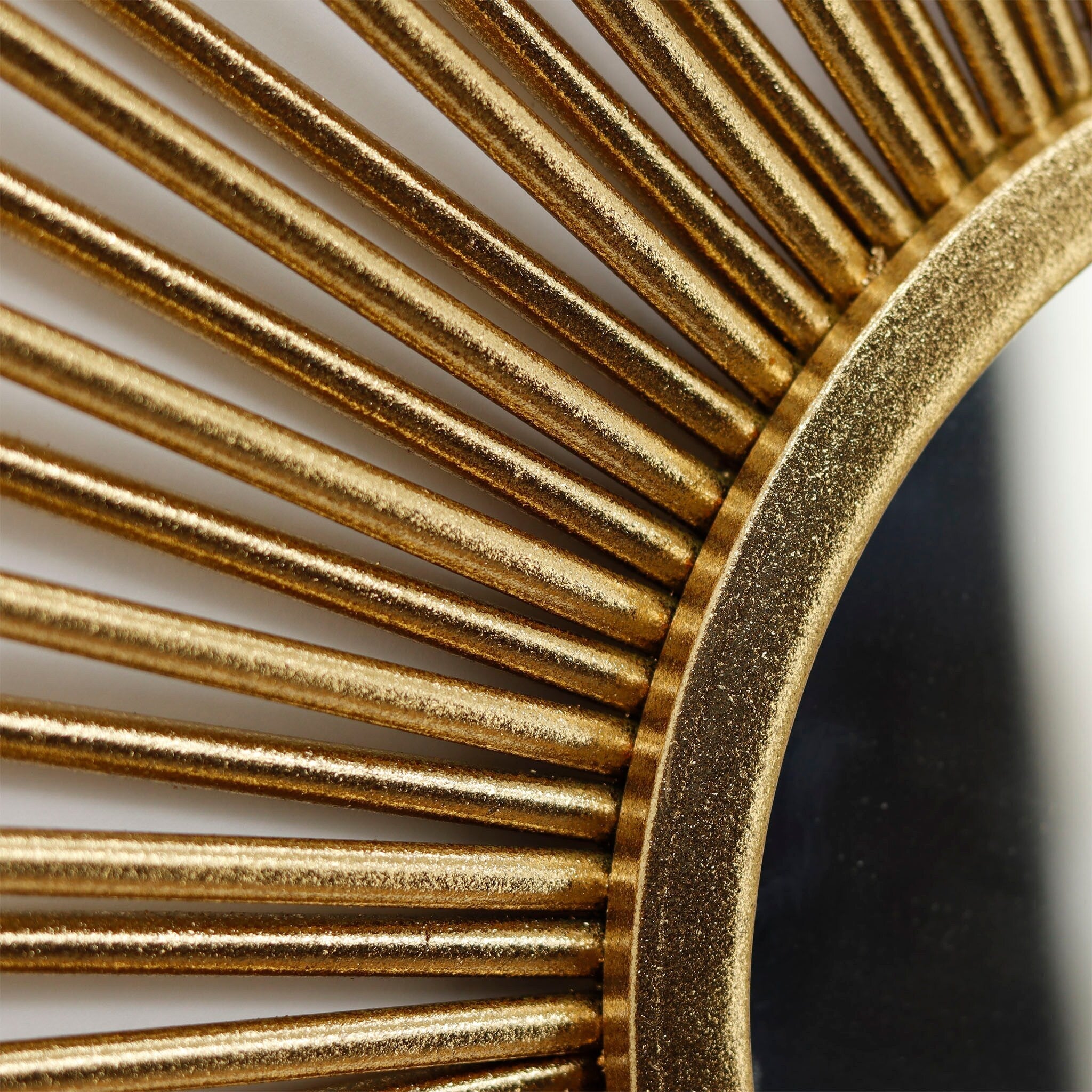 Metal Sunburst Wall Mirror, Diamond Shaped Champagne Gold Wall Mirror