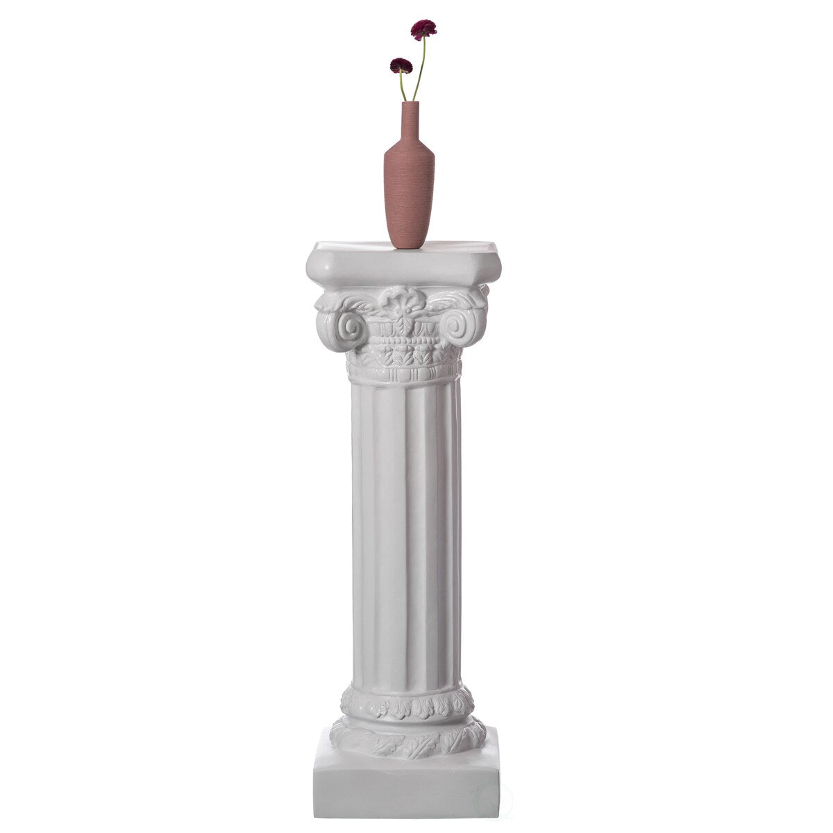 Fiberglass White Plinth Roman Style Column Ionic Piller Pedestal Vase Stand , Living Room, or Dining Room Decor